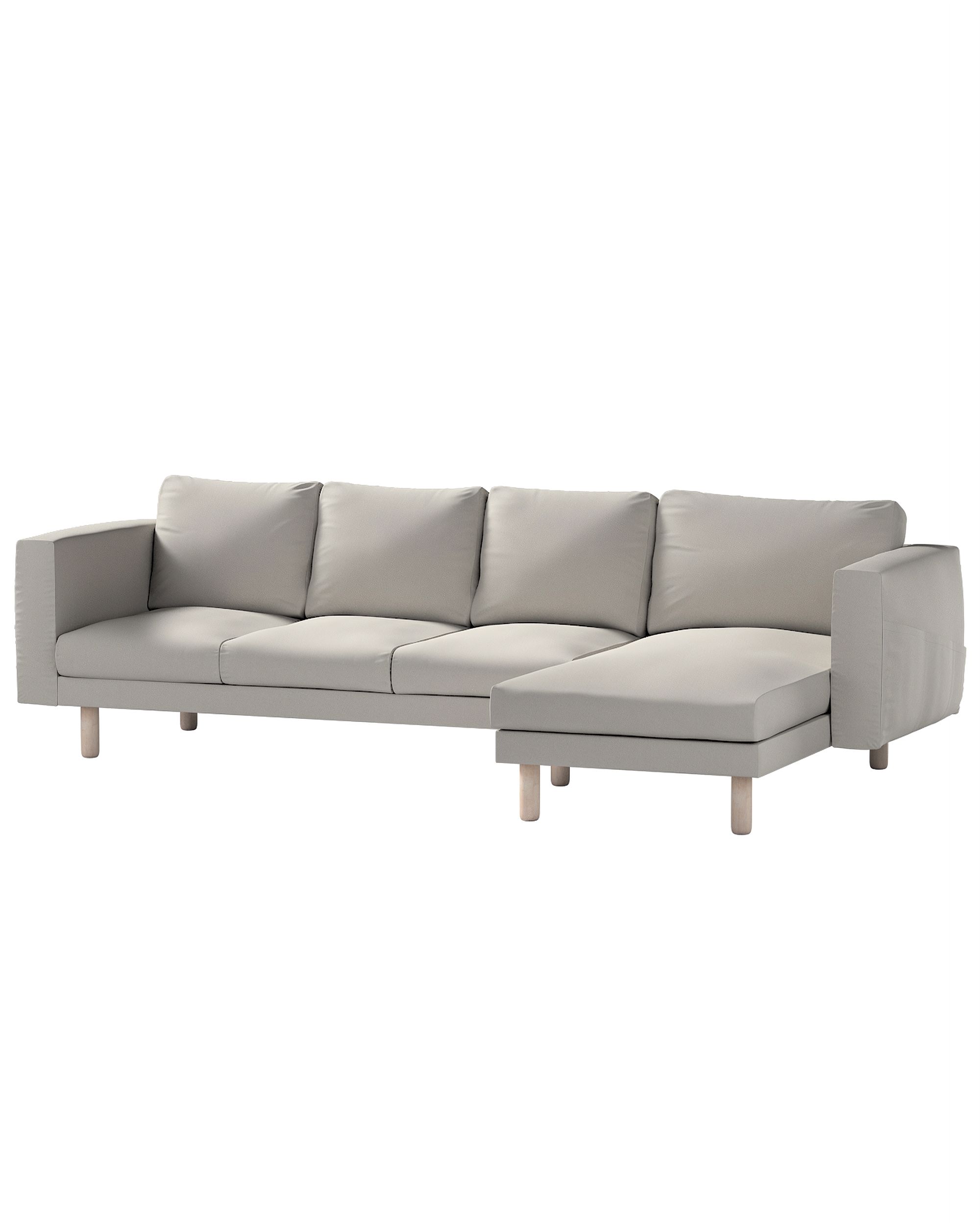 Bezug für Norsborg 4-Sitzer Sofa mit Recamiere Farbe grau Stoff strukturiert