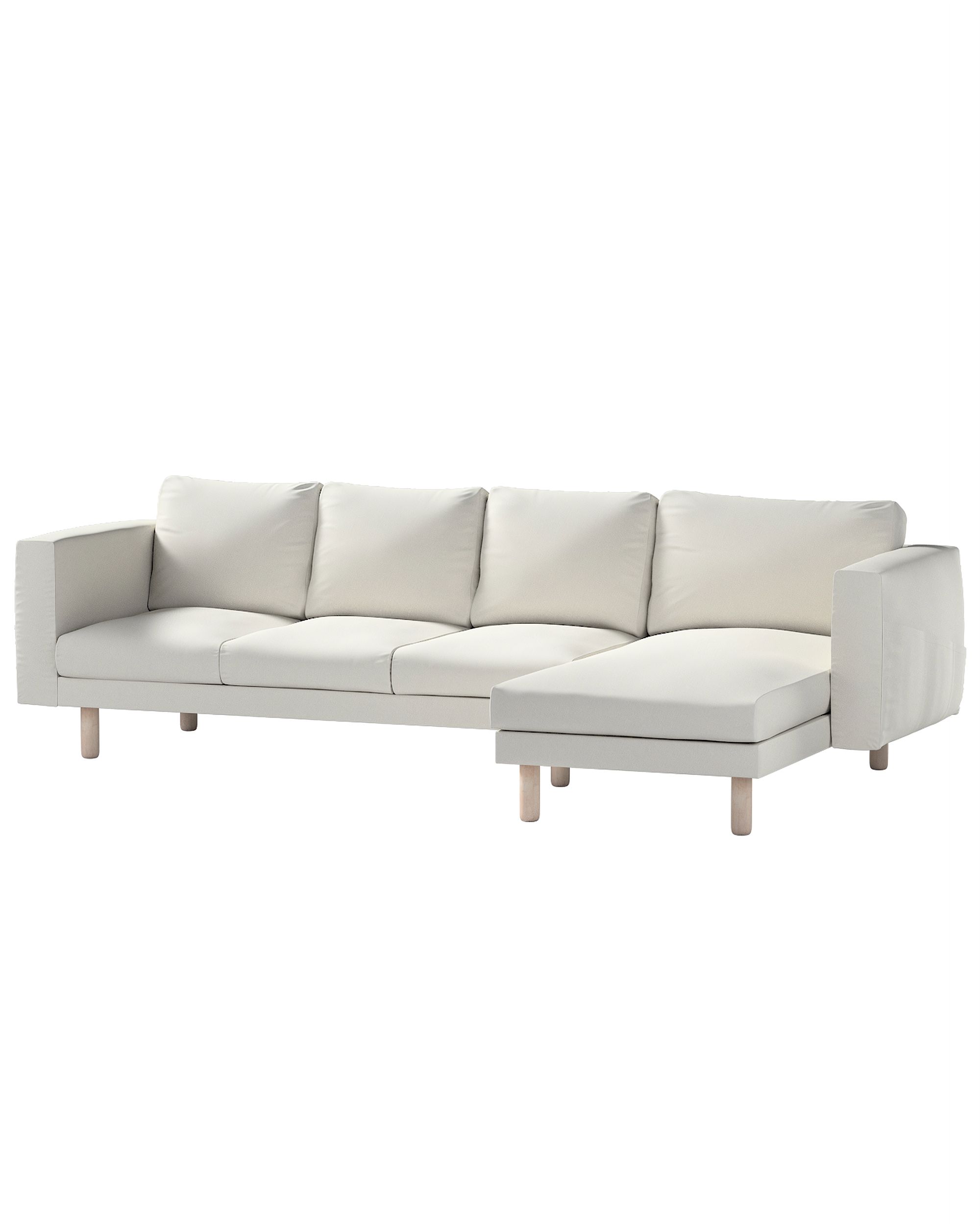 Bezug für Norsborg 4-Sitzer Sofa mit Recamiere Farbe grau Stoff strukturiert