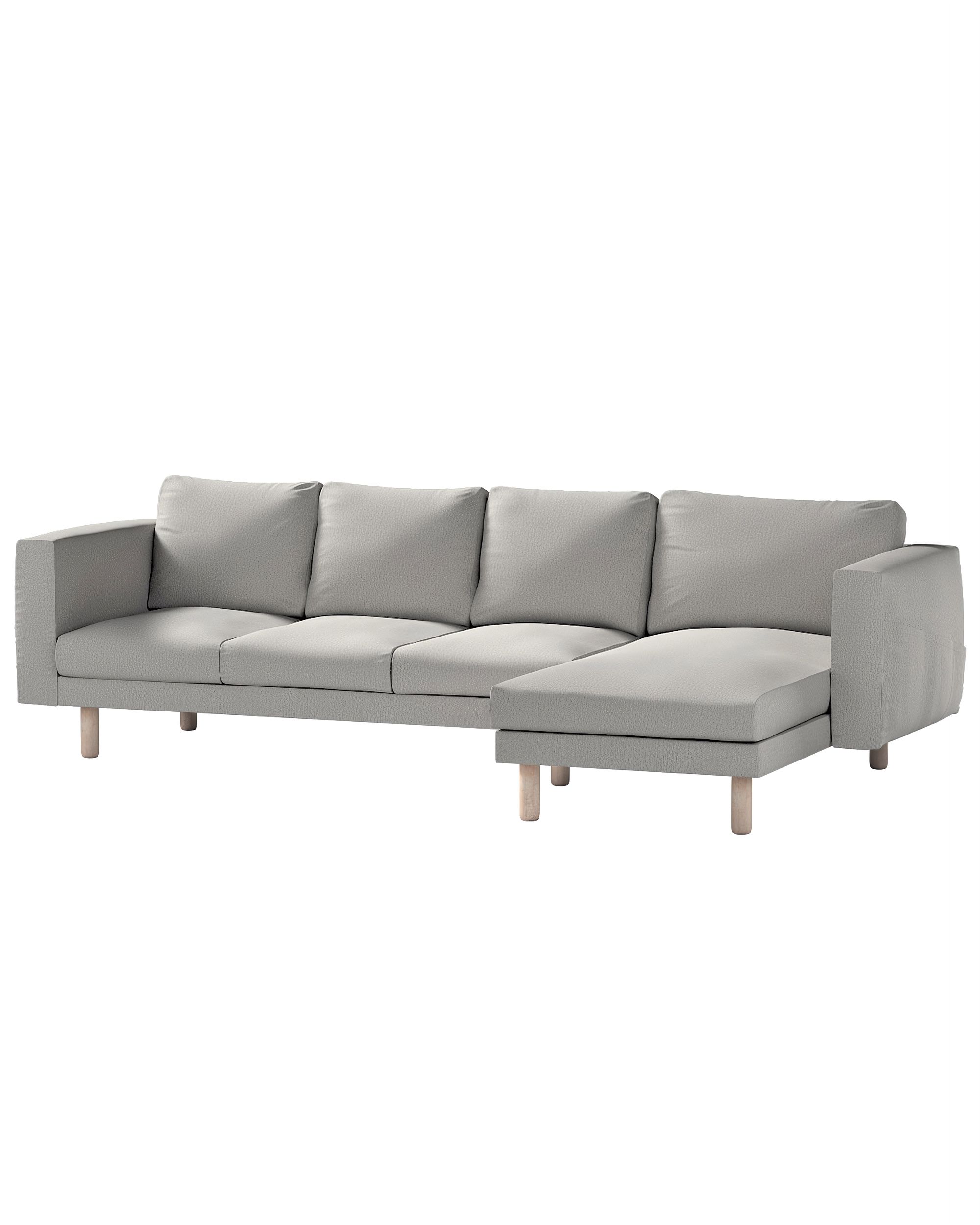 Bezug für Norsborg 4-Sitzer Sofa mit Recamiere Farbe grau Stoff strukturiert