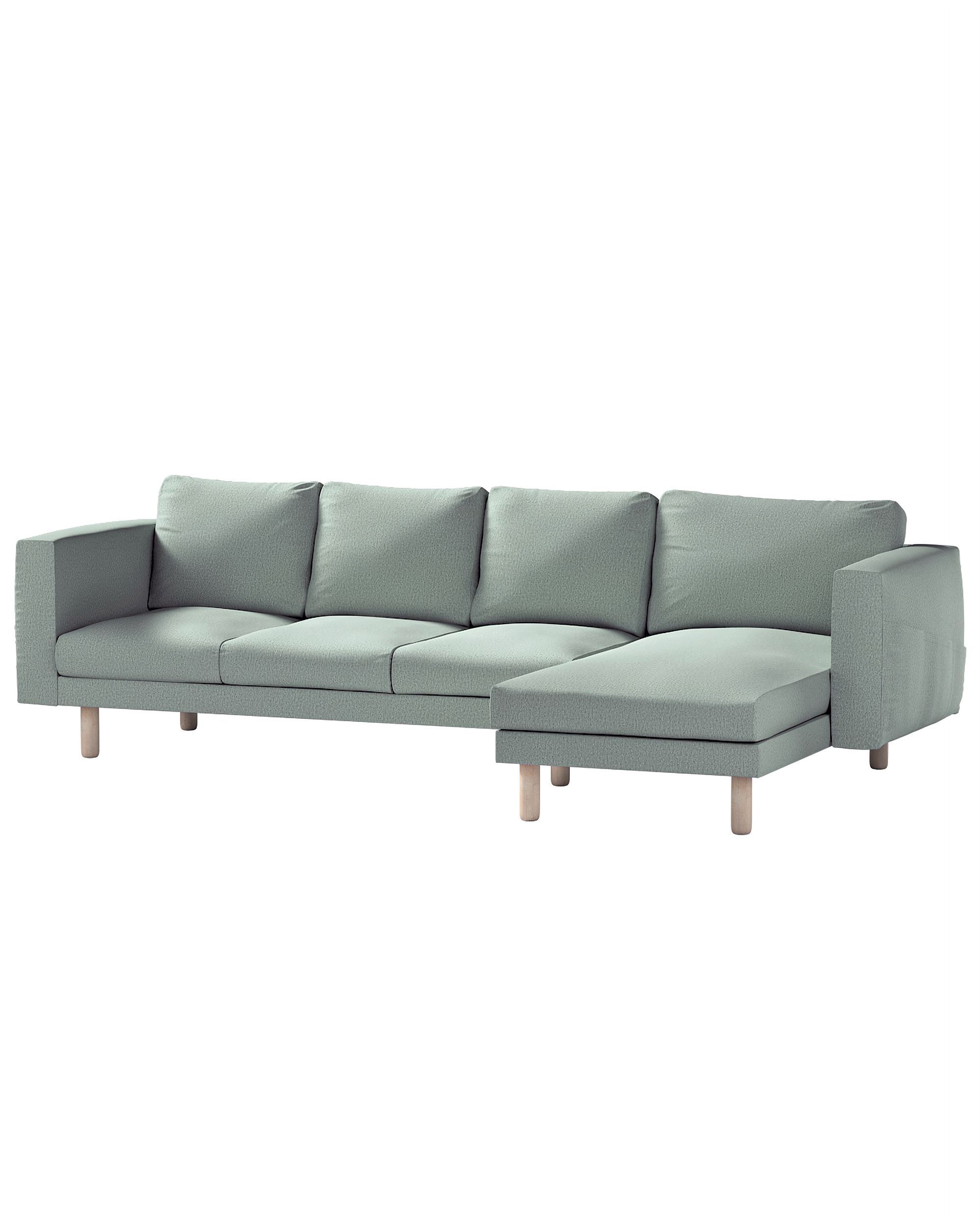 Bezug für Norsborg 4-Sitzer Sofa mit Recamiere Farbe grün Stoff strukturiert