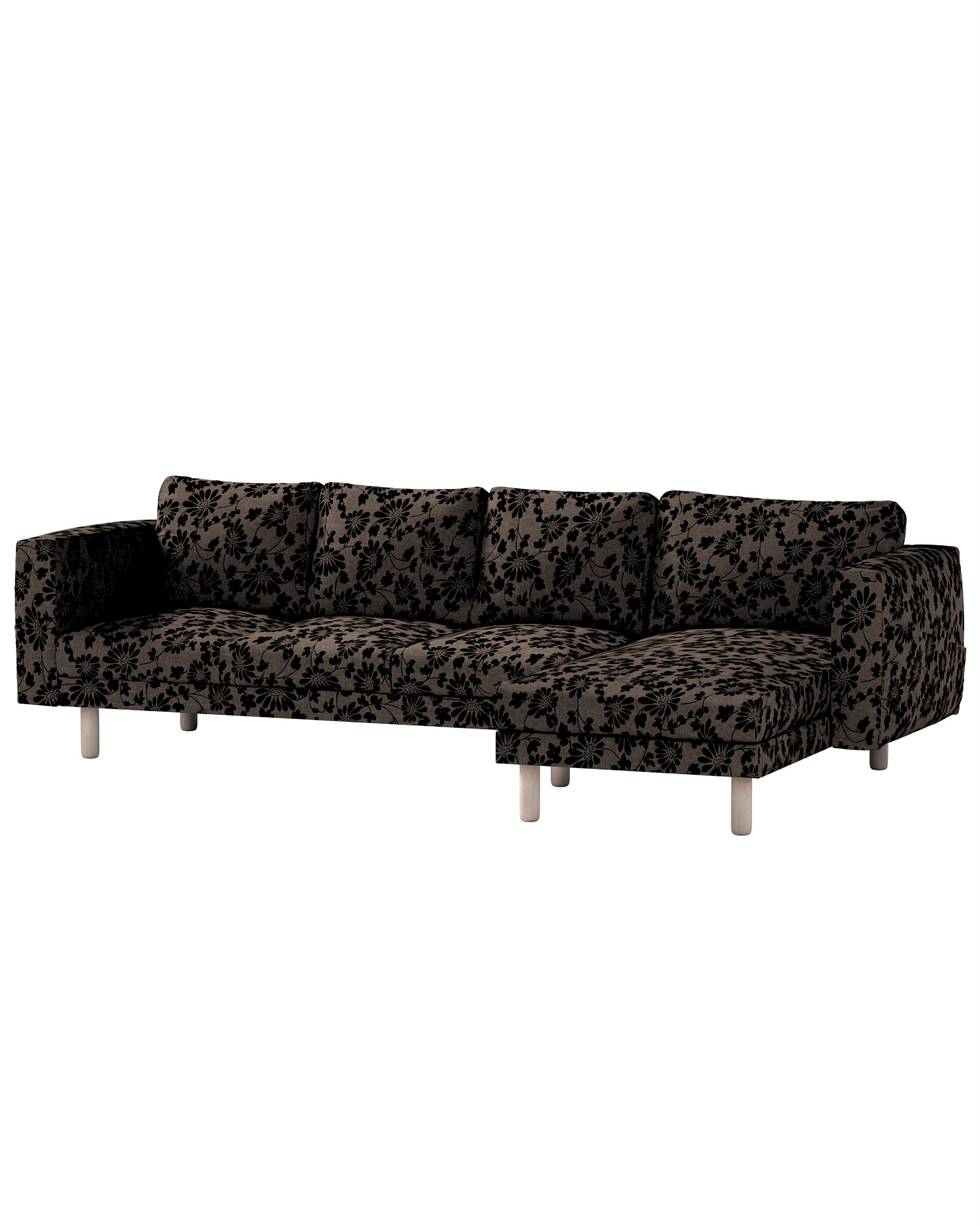 Bezug für Norsborg 4-Sitzer Sofa mit Recamiere Farbe braun Stoff strukturiert, gemustert