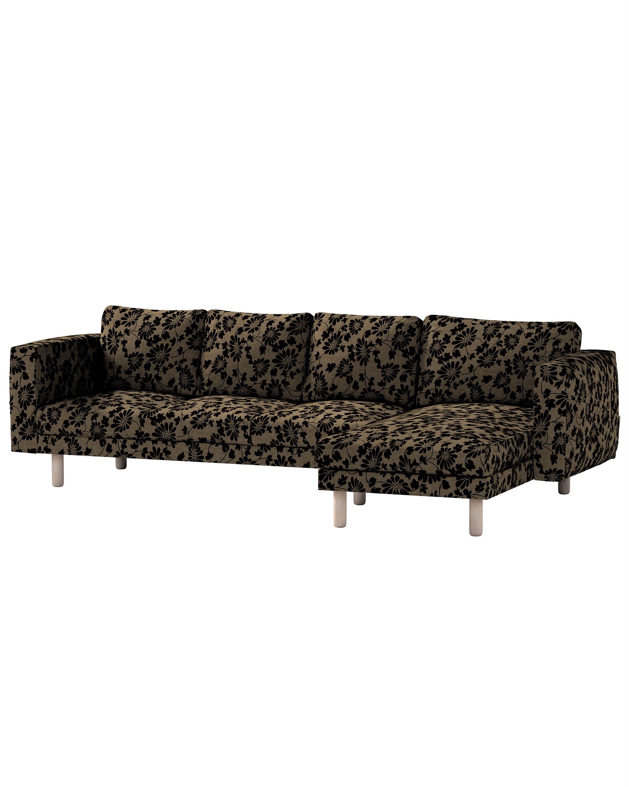 Bezug für Norsborg 4-Sitzer Sofa mit Recamiere Farbe beige Stoff strukturiert, gemustert