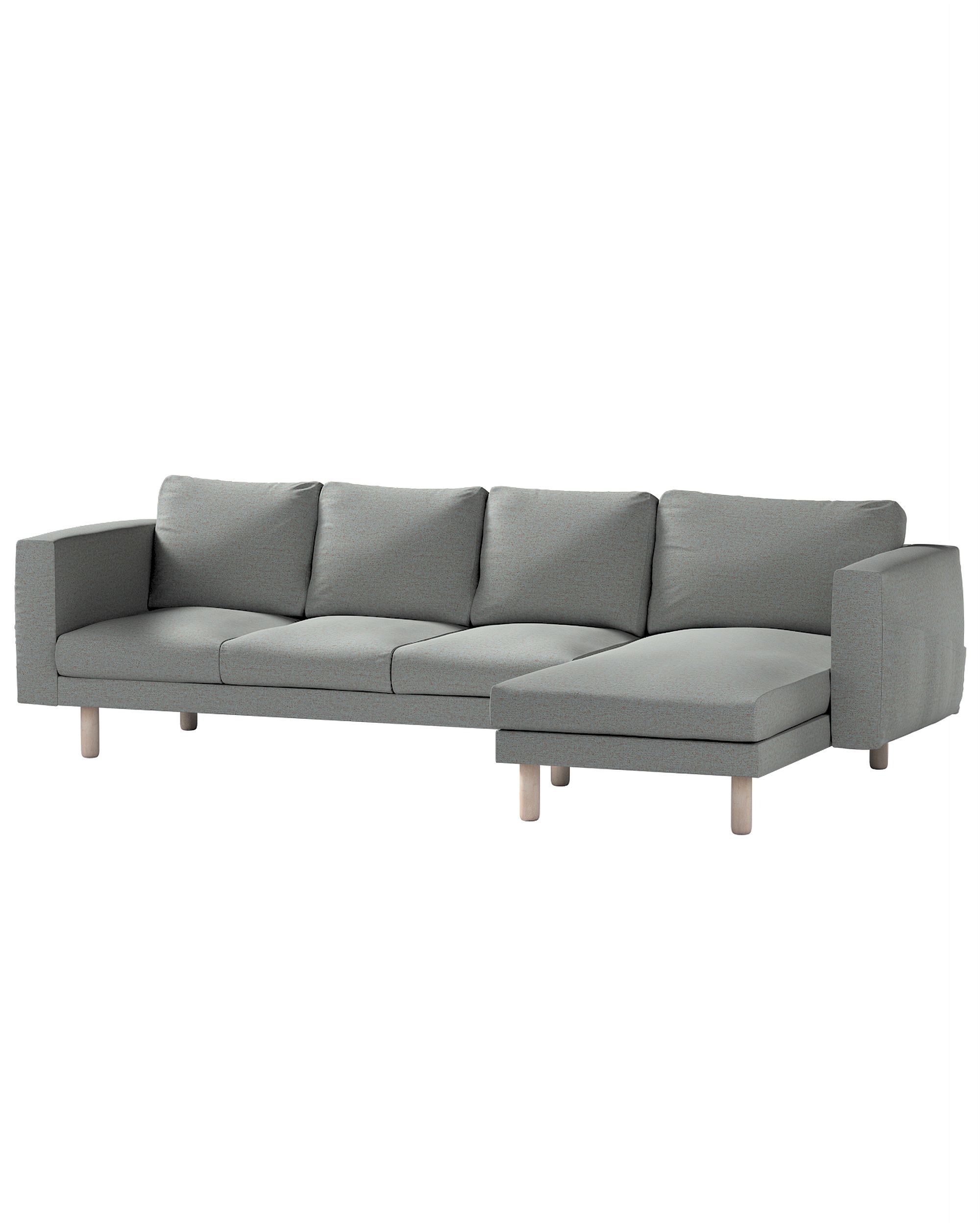 Bezug für Norsborg 4-Sitzer Sofa mit Recamiere Farbe blau Stoff strukturiert