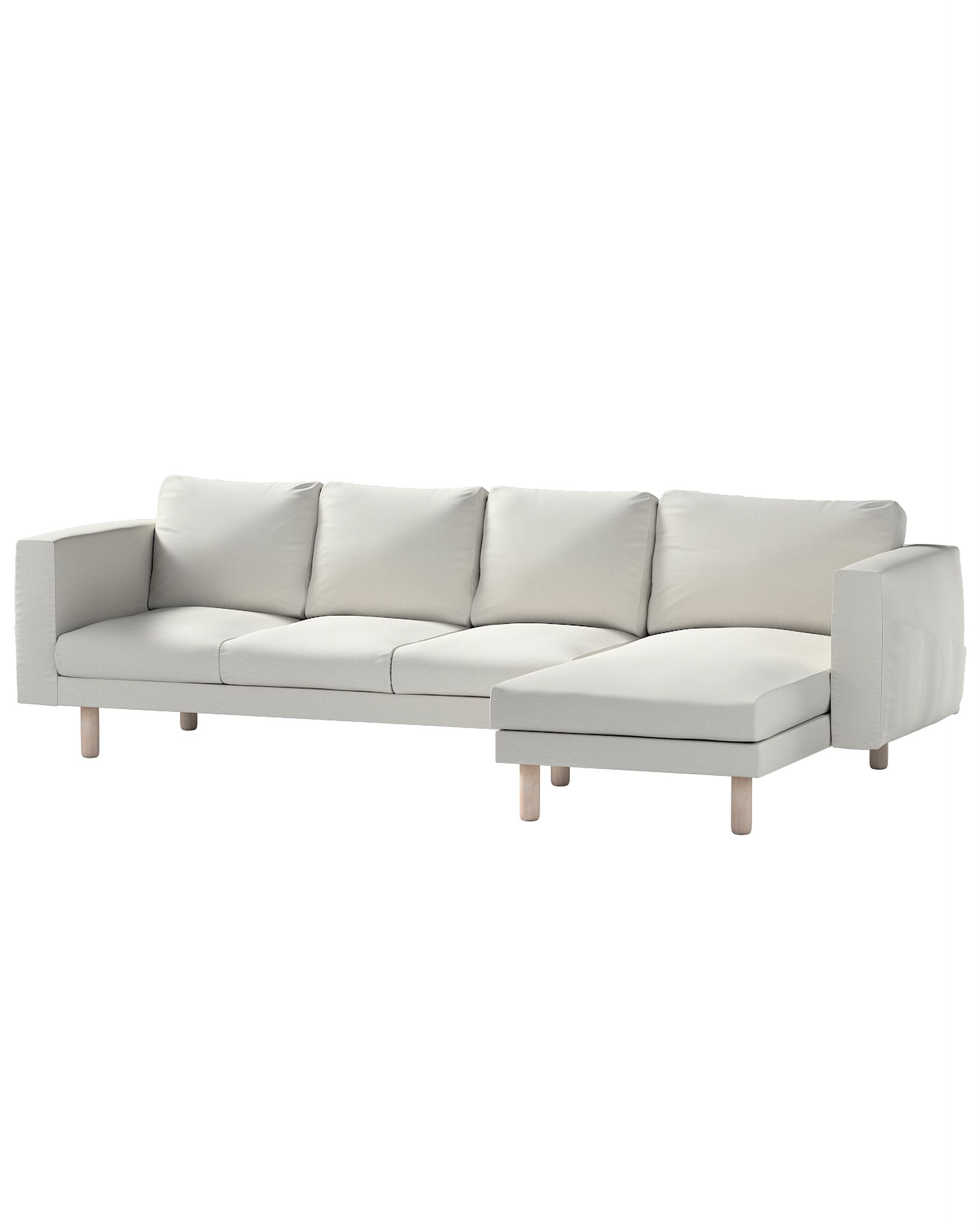 Bezug für Norsborg 4-Sitzer Sofa mit Recamiere Farbe grau Stoff glänzend, strukturiert, samt