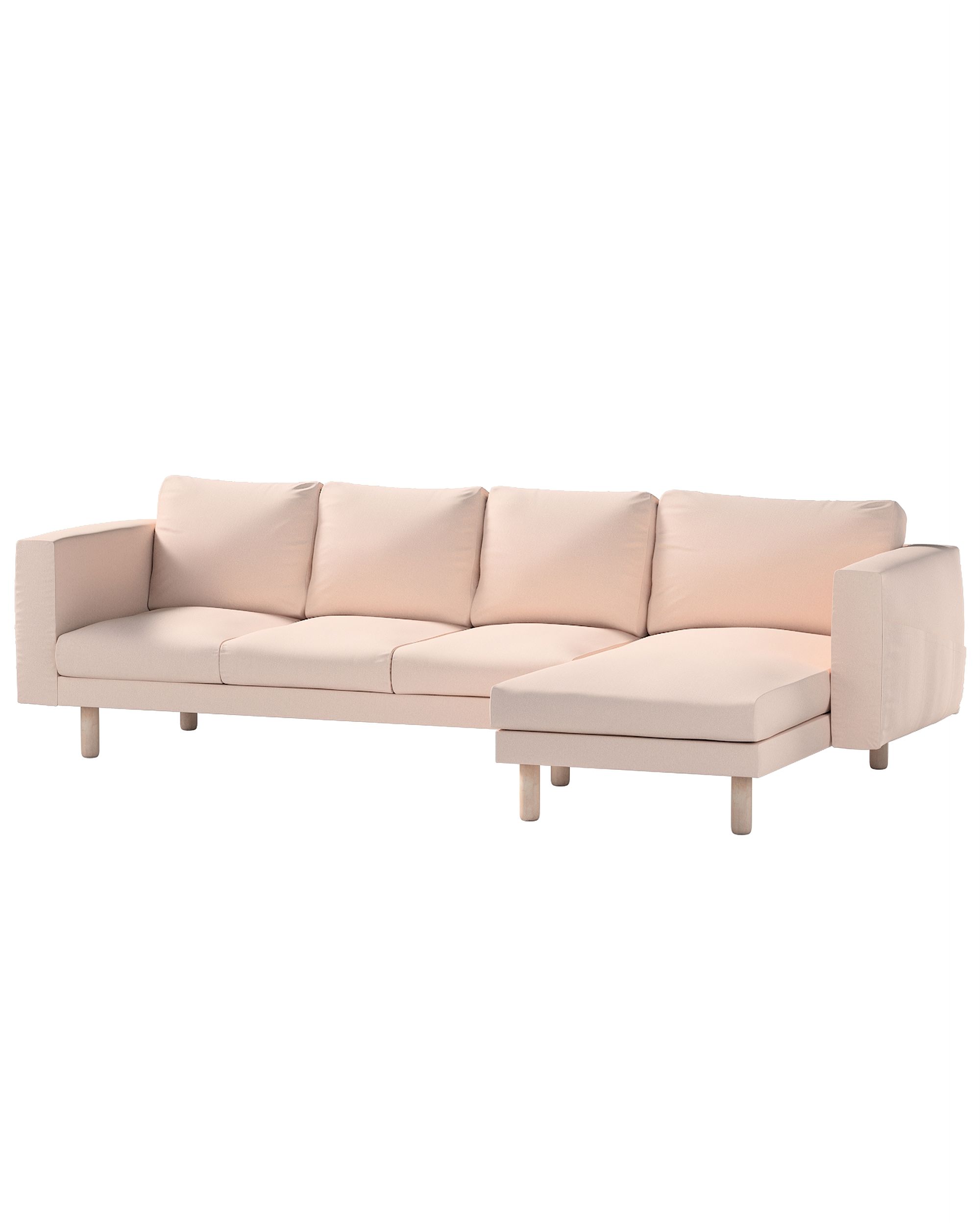 Bezug für Norsborg 4-Sitzer Sofa mit Recamiere Farbe rosa Stoff strukturiert