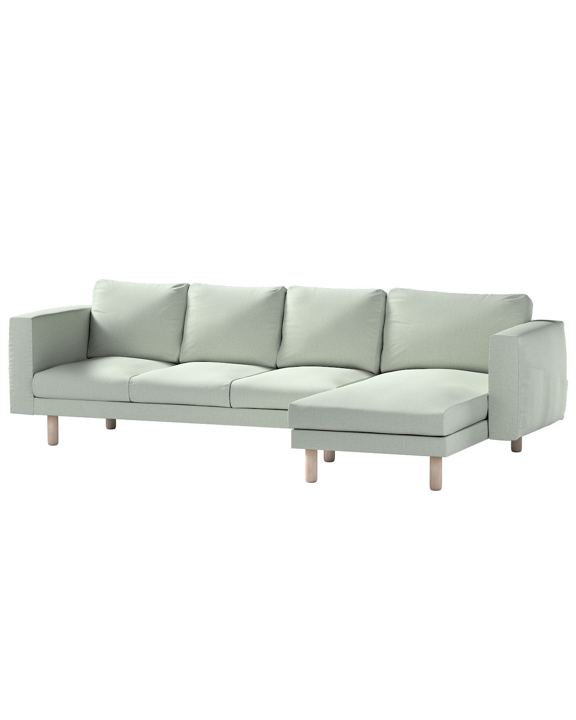 Bezug für Norsborg 4-Sitzer Sofa mit Recamiere Farbe blau Stoff strukturiert