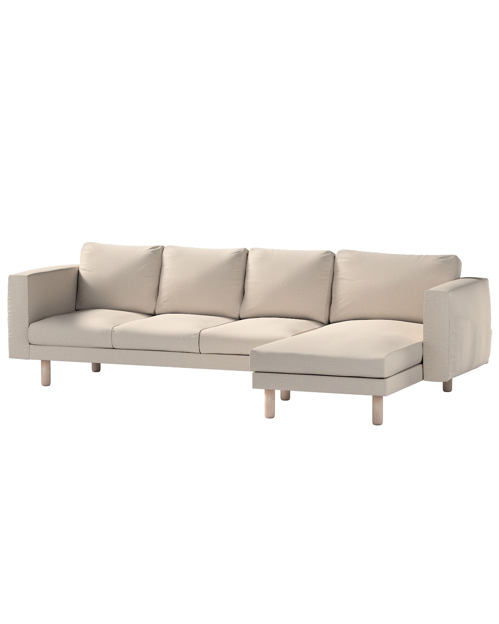 Bezug für Norsborg 4-Sitzer Sofa mit Recamiere Farbe grau Stoff strukturiert