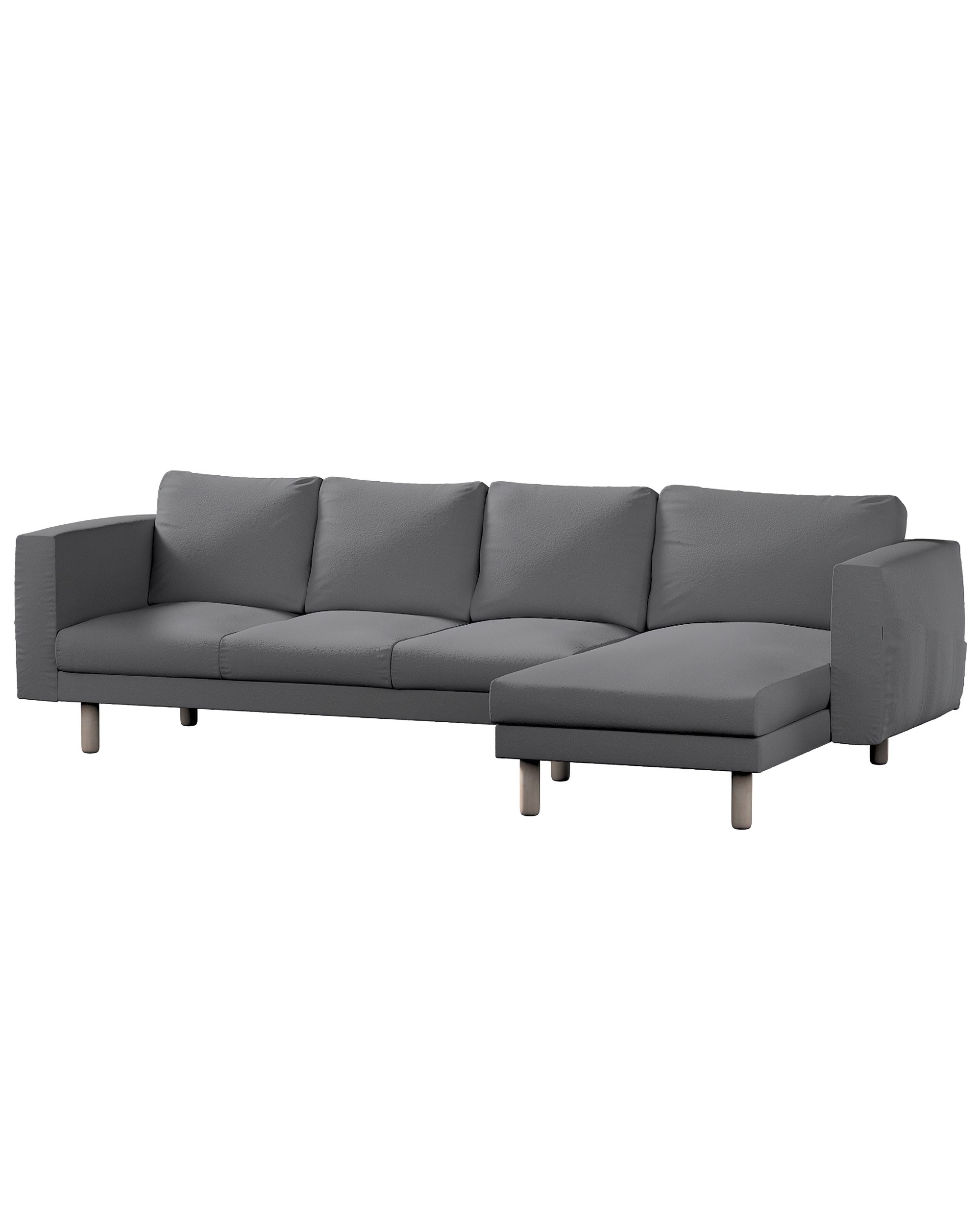 Bezug für Norsborg 4-Sitzer Sofa mit Recamiere Farbe grau Stoff strukturiert