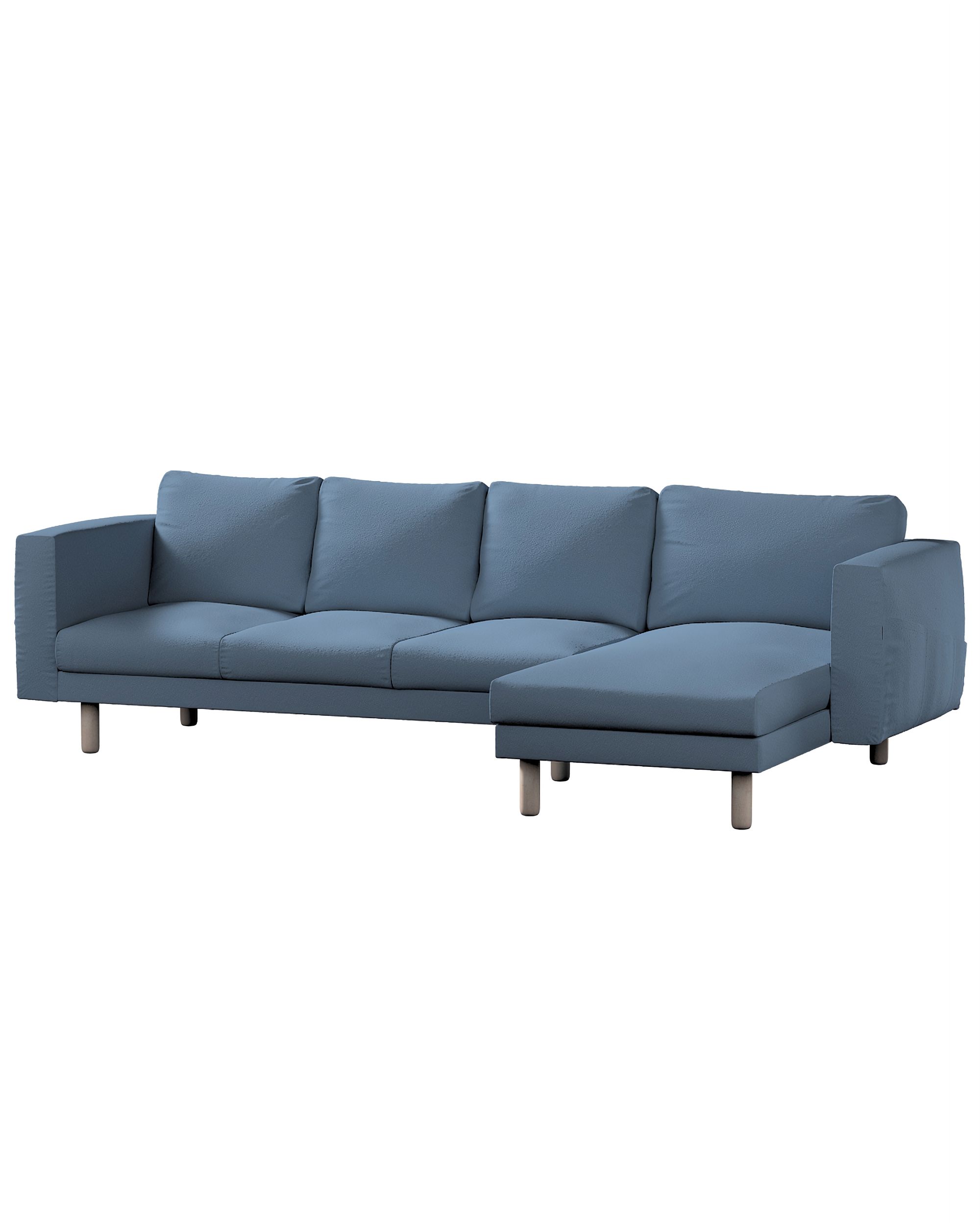 Bezug für Norsborg 4-Sitzer Sofa mit Recamiere Farbe blau Stoff strukturiert
