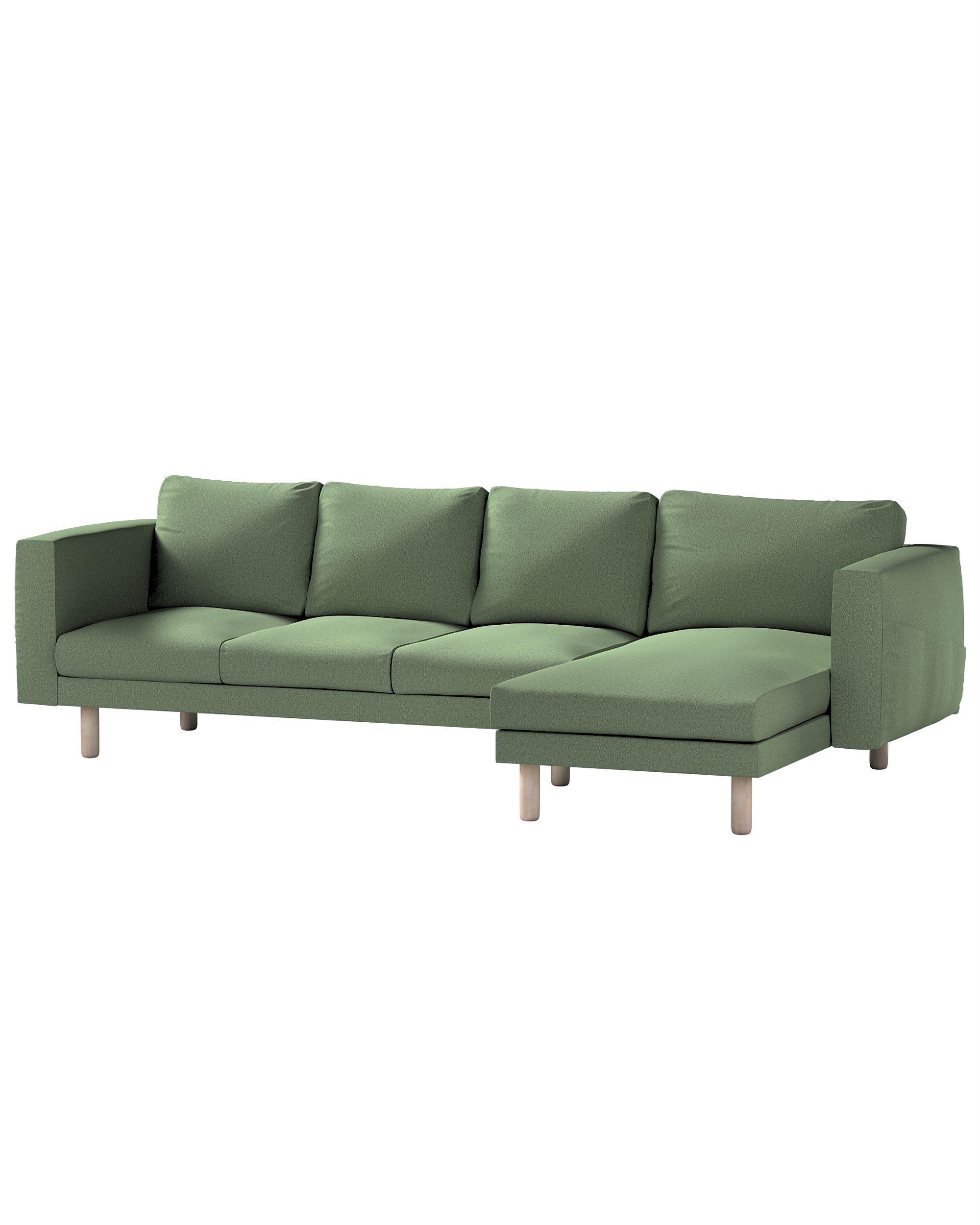 Bezug für Norsborg 4-Sitzer Sofa mit Recamiere Farbe grün Stoff strukturiert