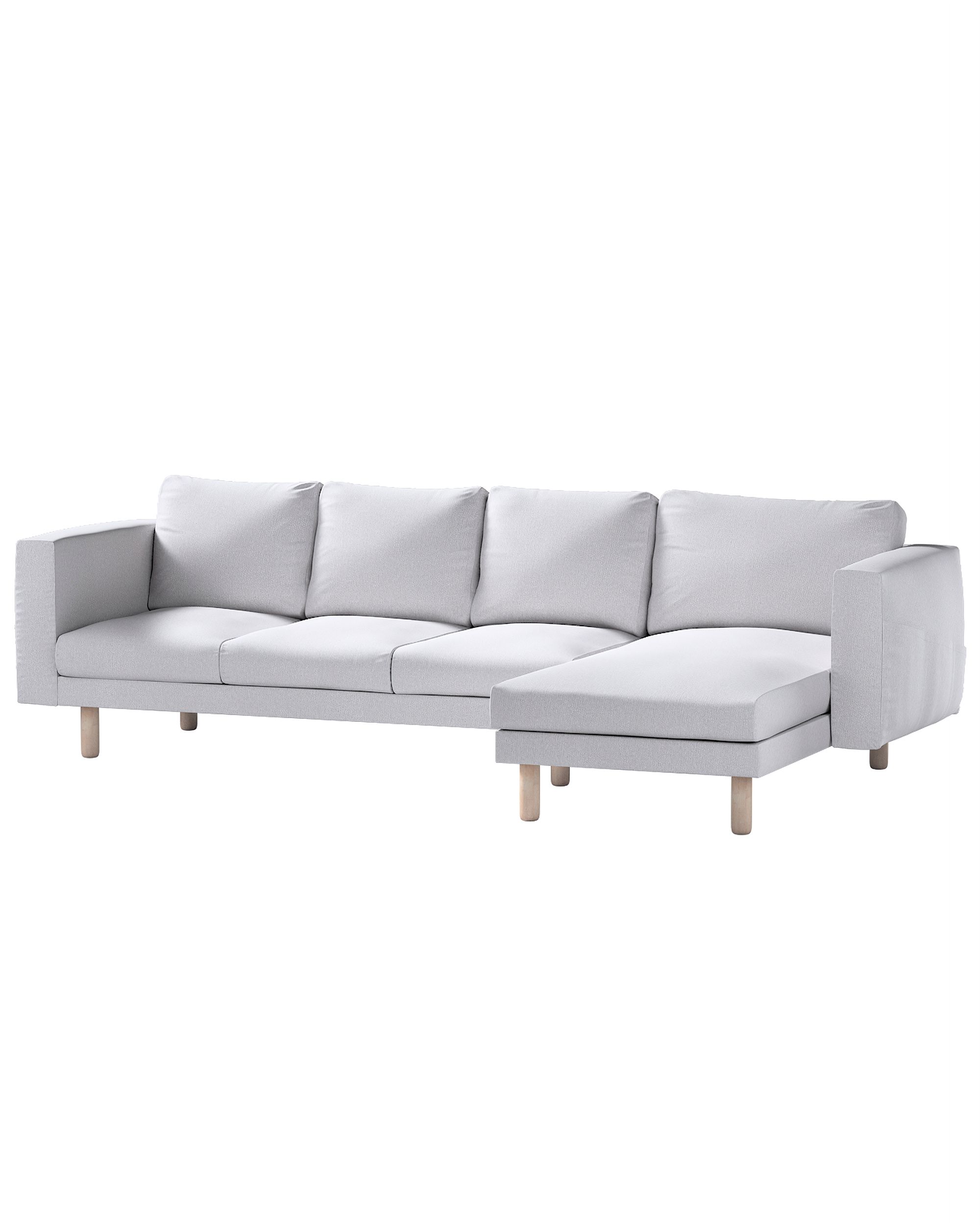 Bezug für Norsborg 4-Sitzer Sofa mit Recamiere Farbe grau Stoff strukturiert