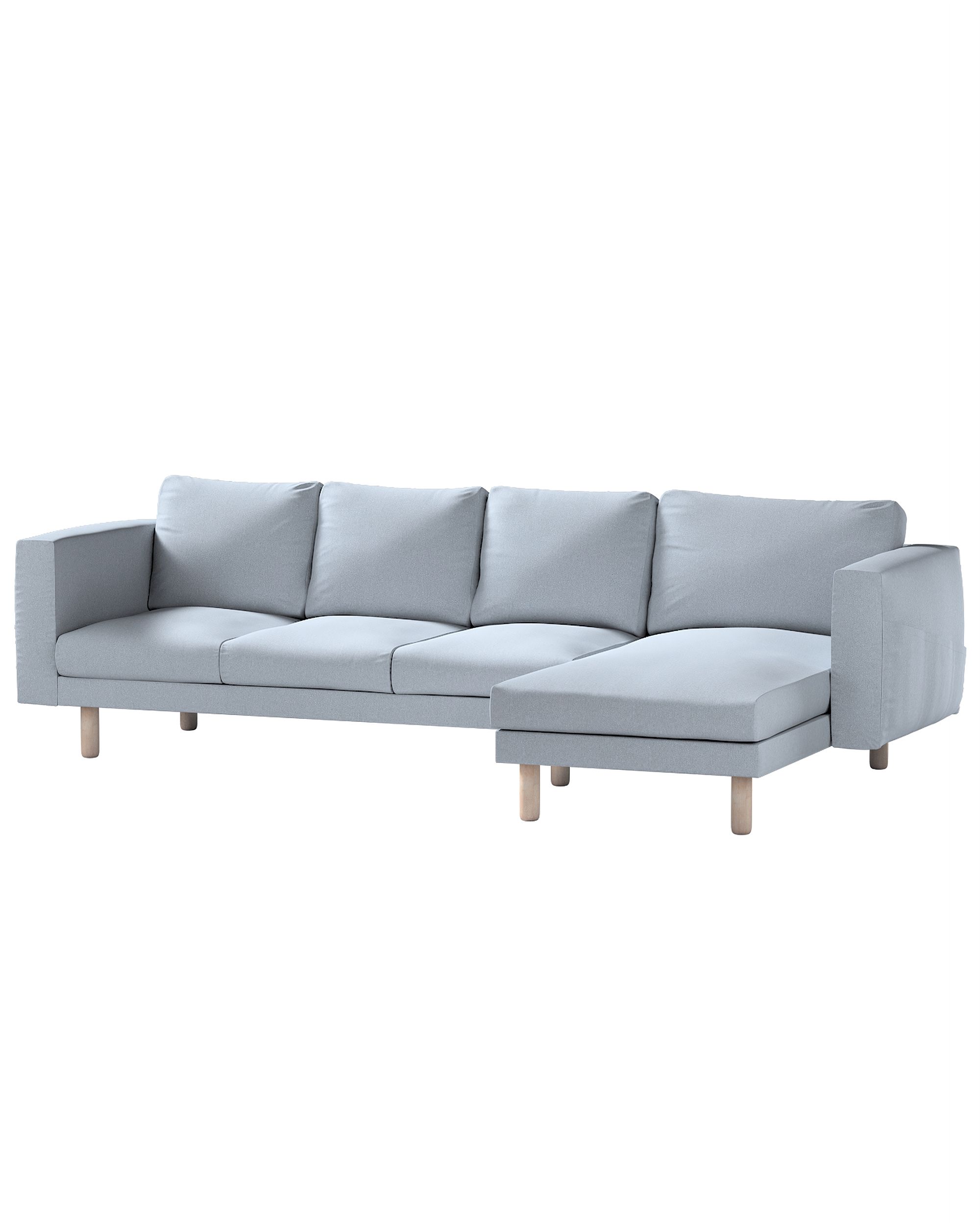 Bezug für Norsborg 4-Sitzer Sofa mit Recamiere Farbe blau Stoff strukturiert
