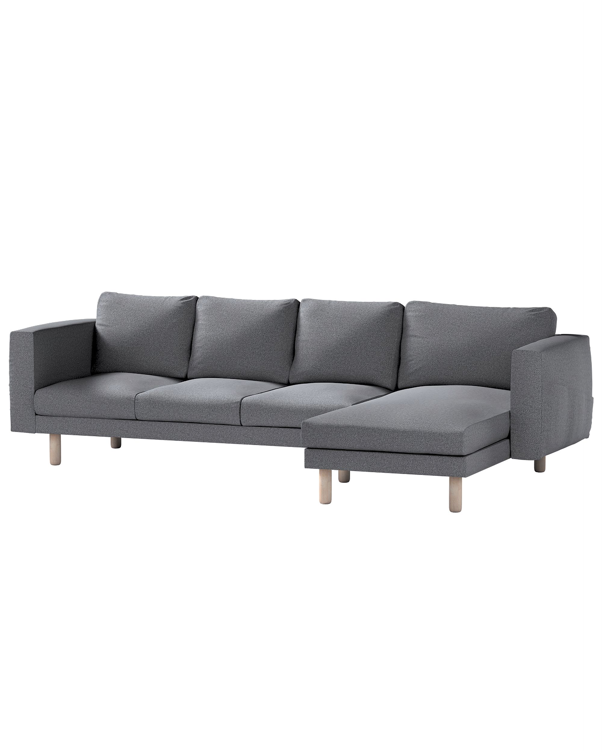 Bezug für Norsborg 4-Sitzer Sofa mit Recamiere Farbe grau Stoff strukturiert