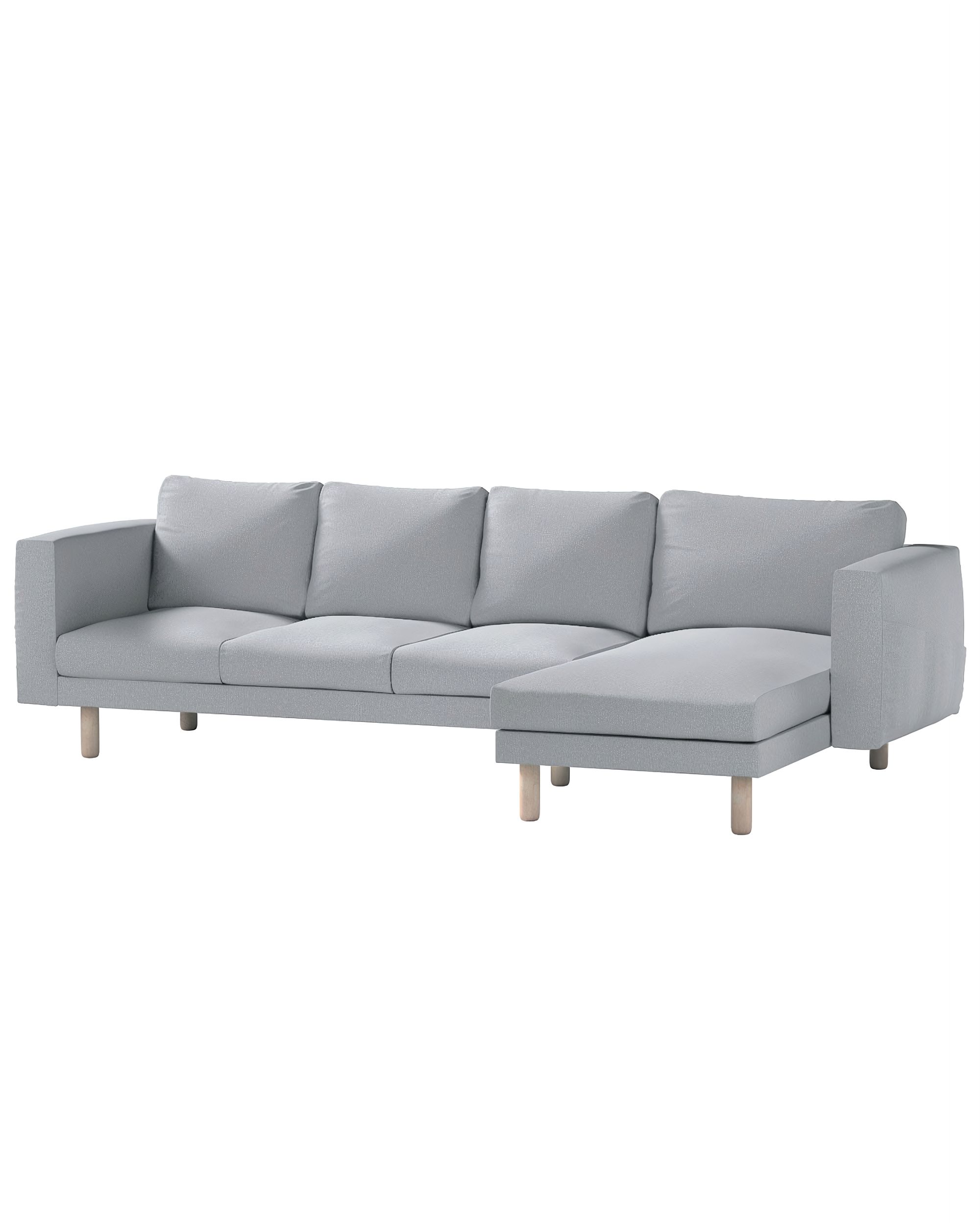 Bezug für Norsborg 4-Sitzer Sofa mit Recamiere Farbe grau Stoff strukturiert