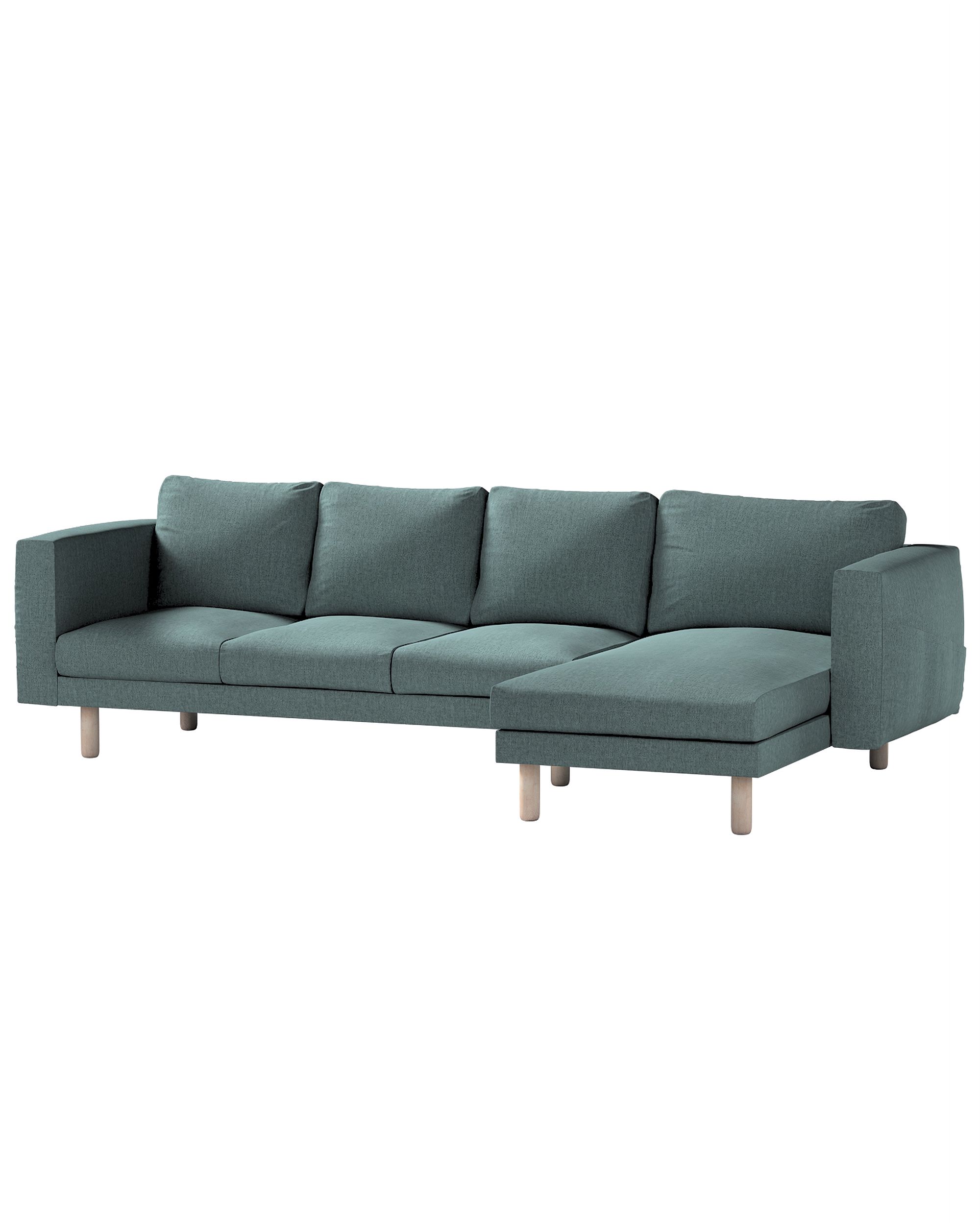 Bezug für Norsborg 4-Sitzer Sofa mit Recamiere Farbe blau Stoff strukturiert