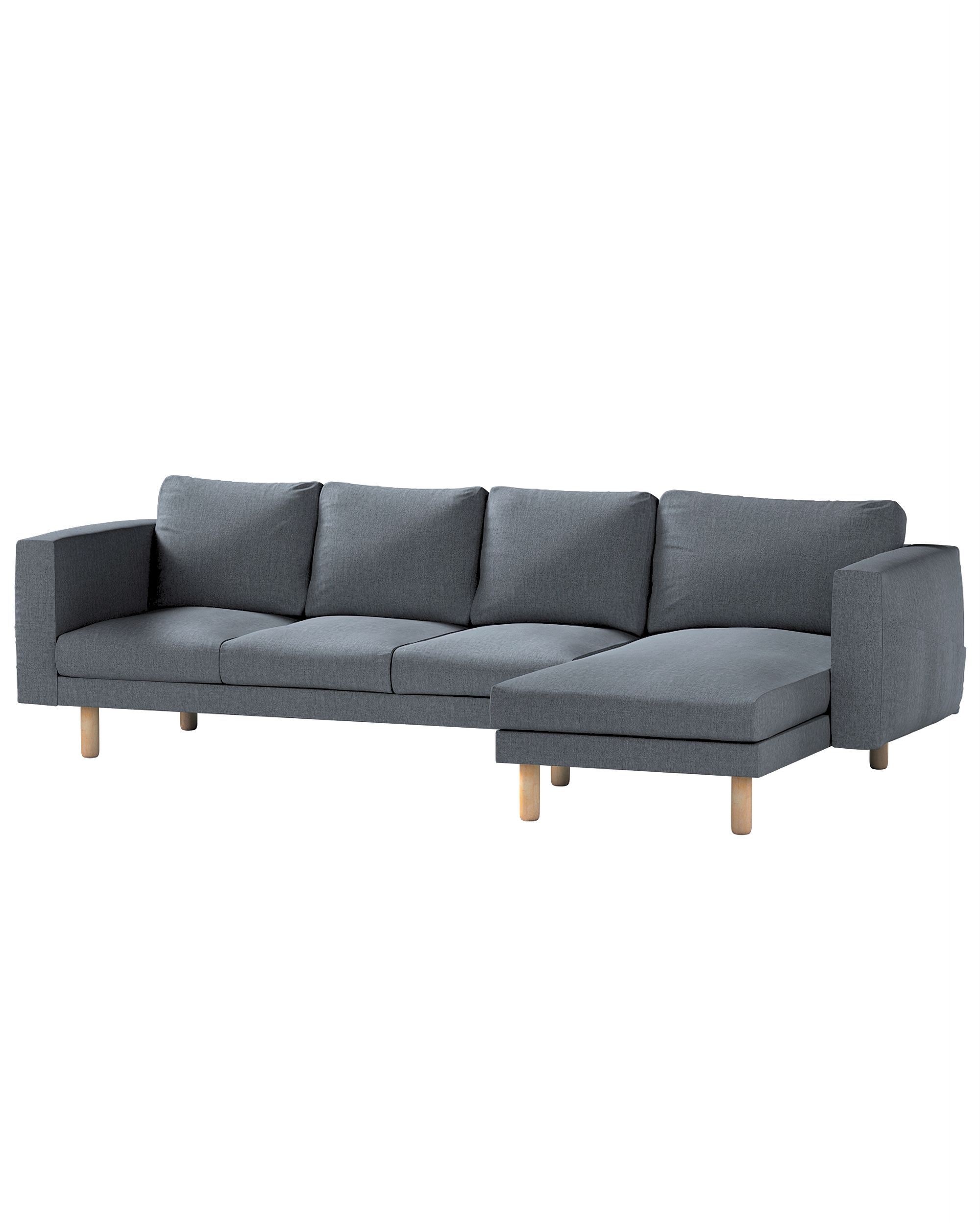 Bezug für Norsborg 4-Sitzer Sofa mit Recamiere Farbe grau Stoff strukturiert