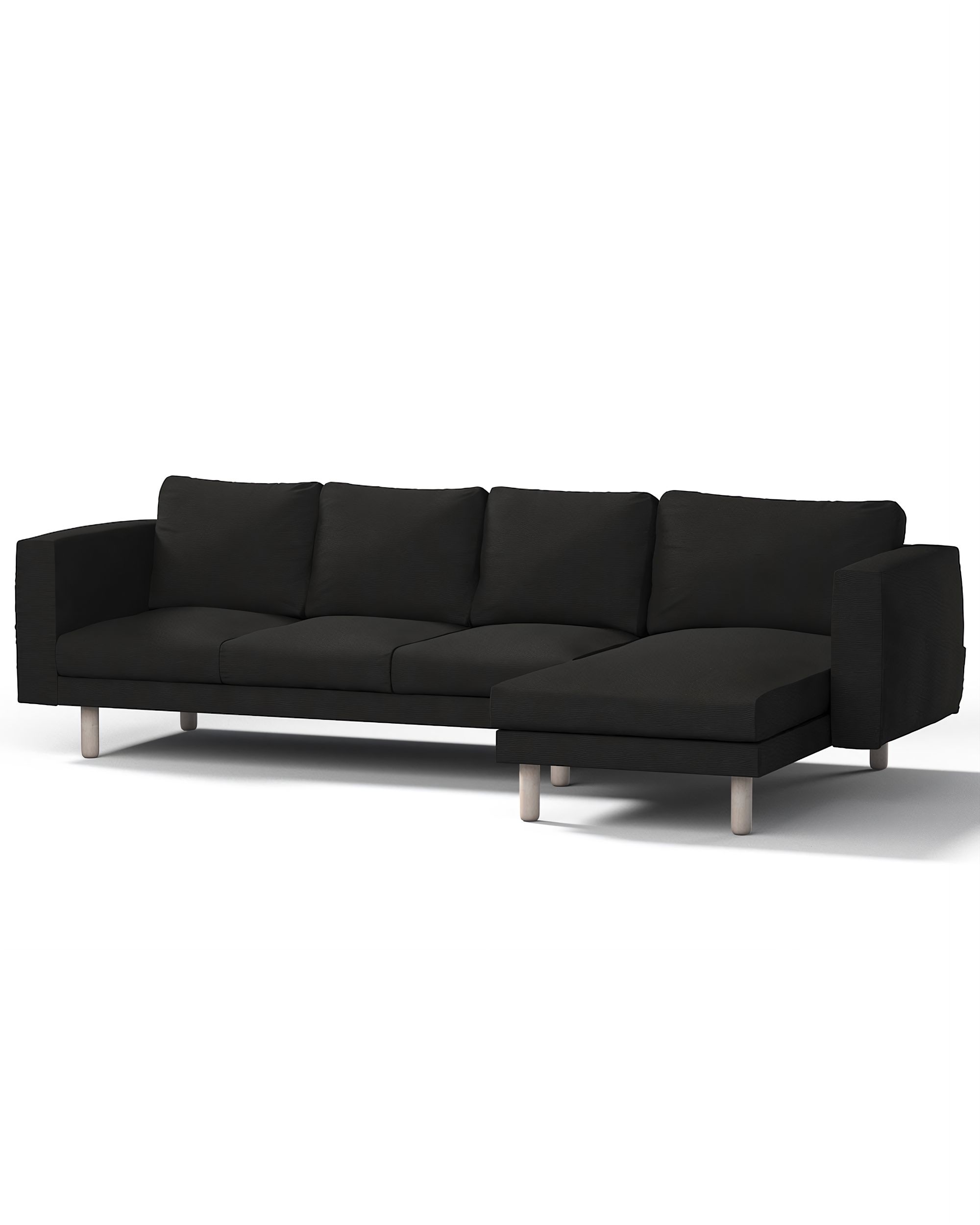 Bezug für Norsborg 4-Sitzer Sofa mit Recamiere Farbe schwarz Stoff strukturiert