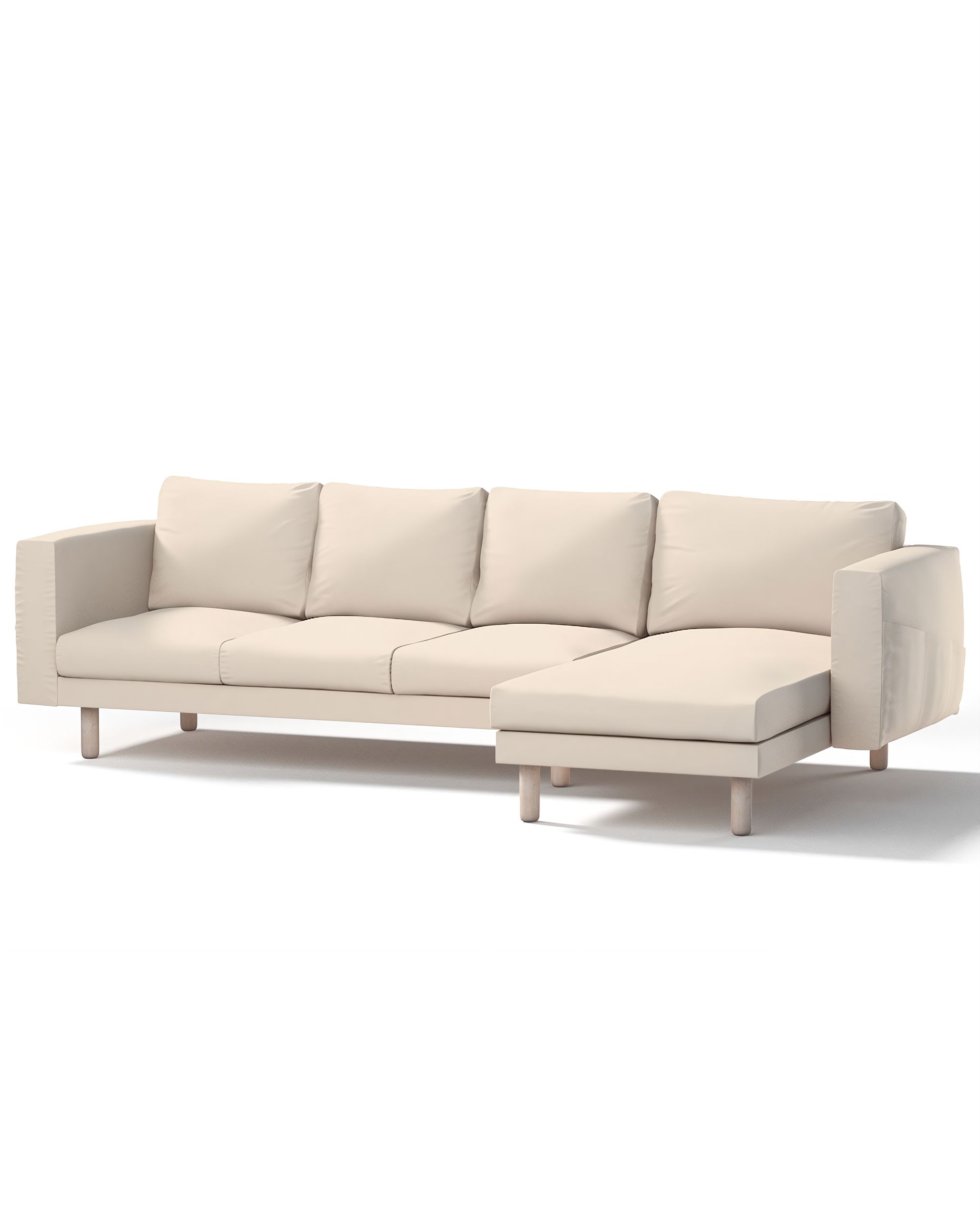 Bezug für Norsborg 4-Sitzer Sofa mit Recamiere Farbe beige Stoff strukturiert