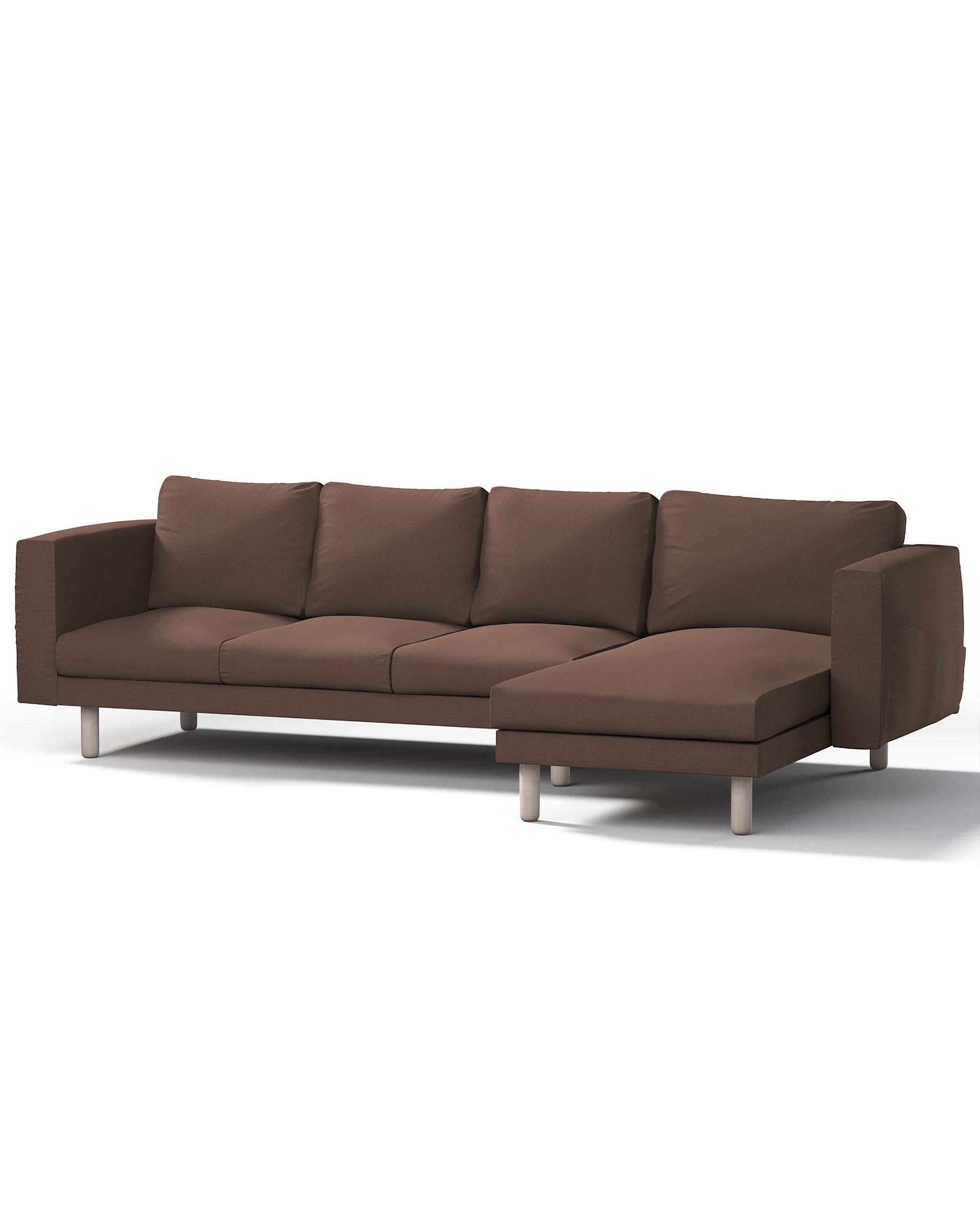 Bezug für Norsborg 4-Sitzer Sofa mit Recamiere Farbe braun Stoff strukturiert