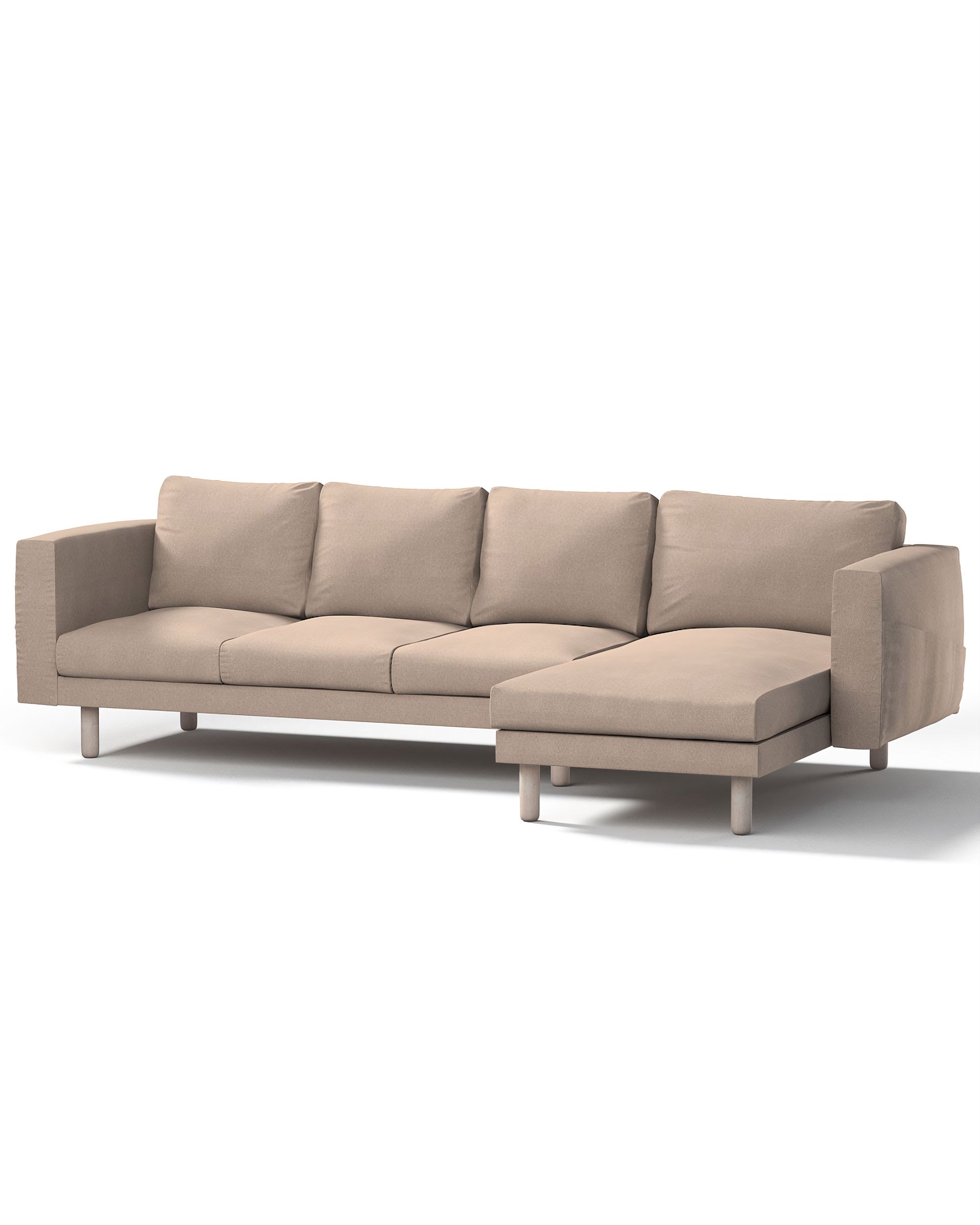 Bezug für Norsborg 4-Sitzer Sofa mit Recamiere Farbe beige Stoff strukturiert