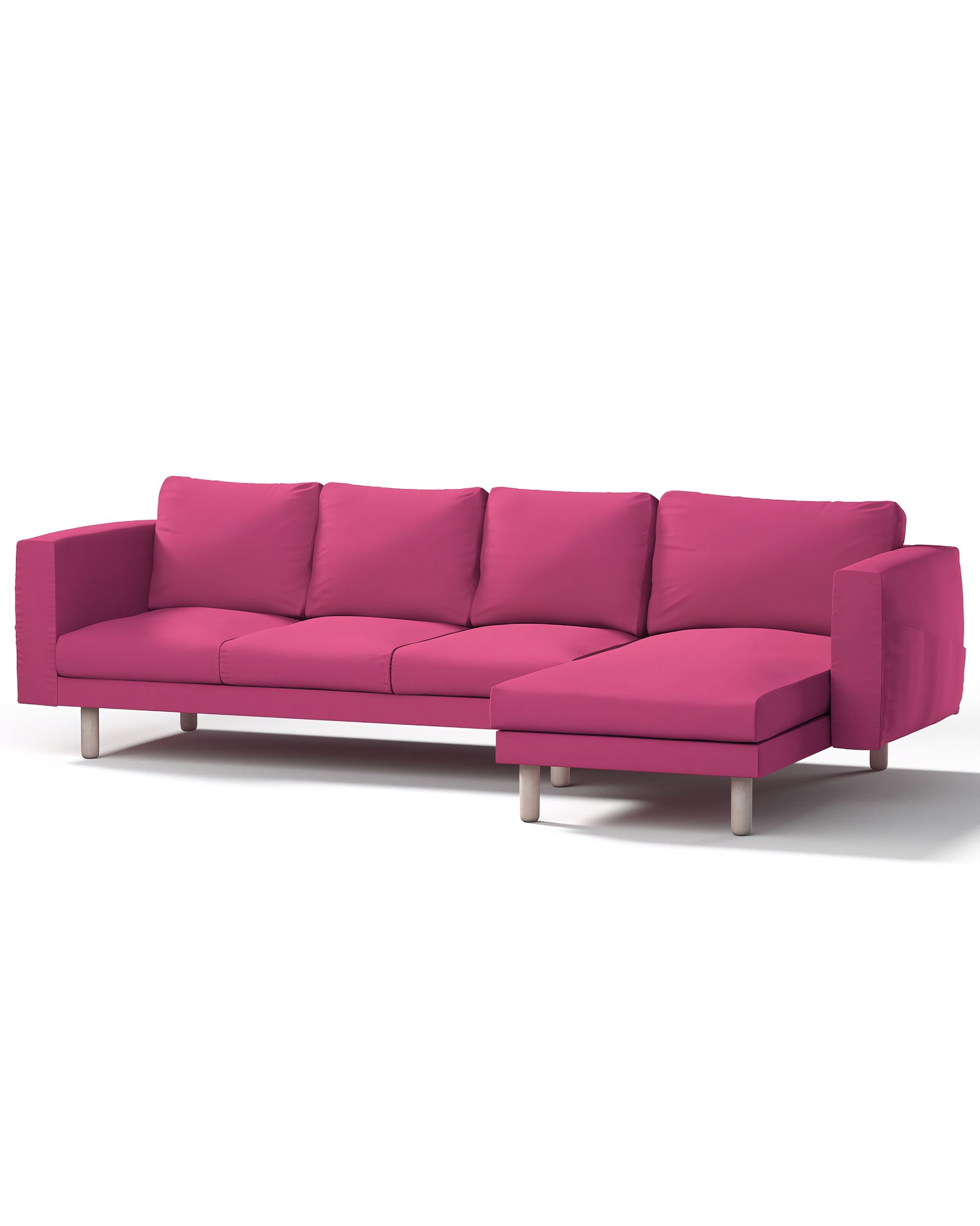 Bezug für Norsborg 4-Sitzer Sofa mit Recamiere Farbe rosa Stoff strukturiert