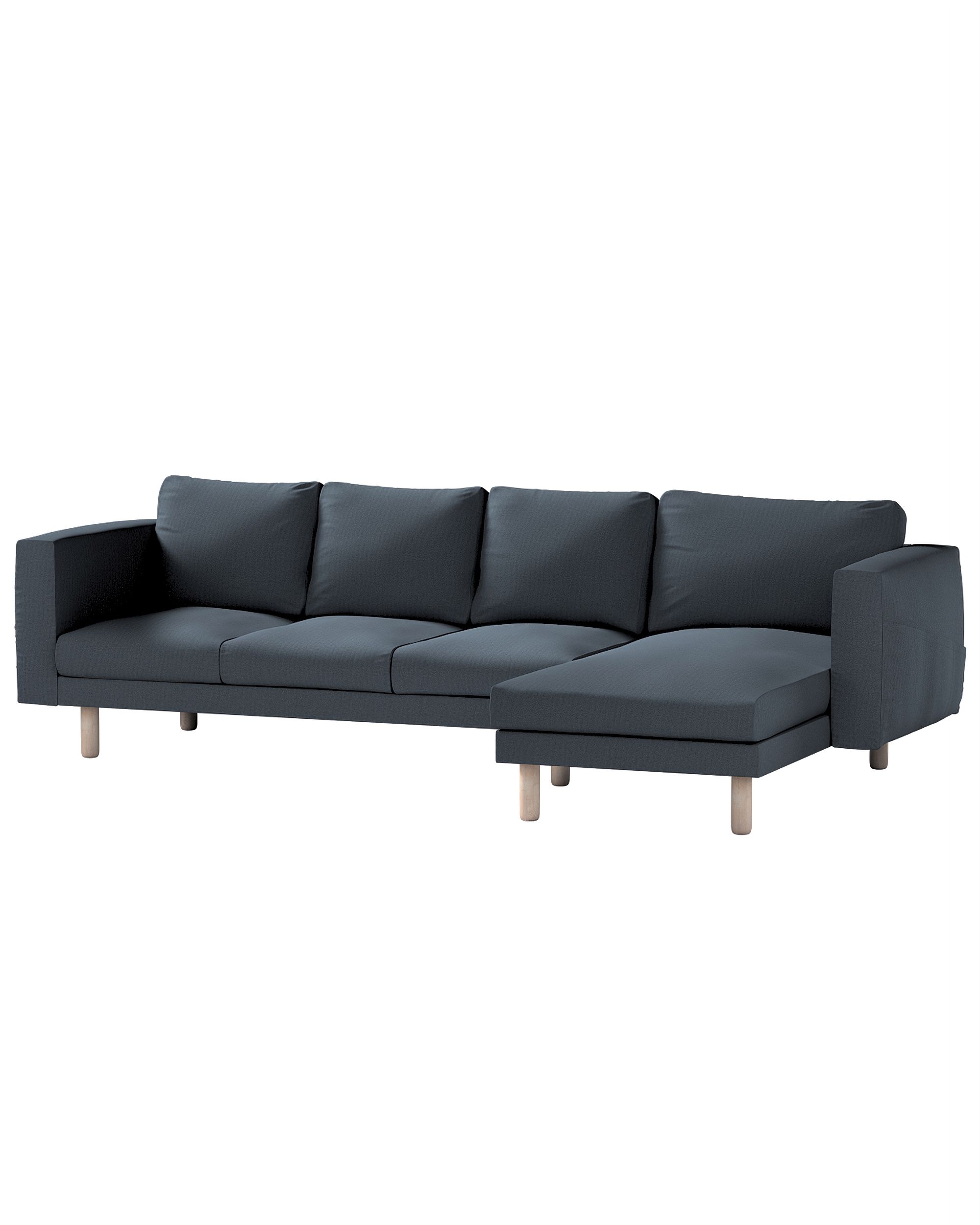Bezug für Norsborg 4-Sitzer Sofa mit Recamiere Farbe blau Stoff strukturiert