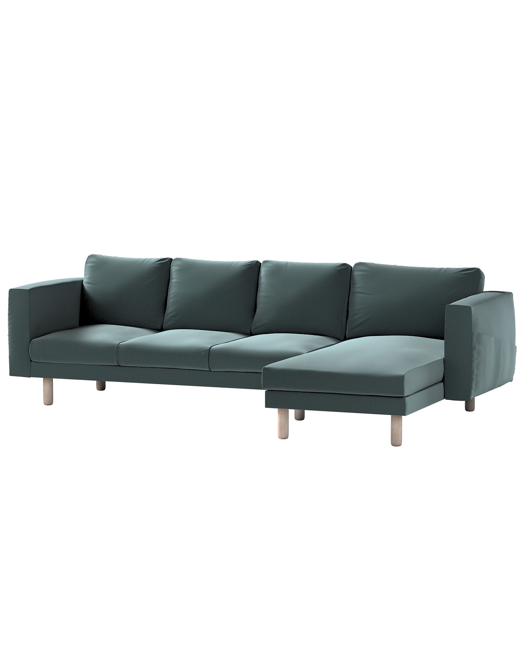 Bezug für Norsborg 4-Sitzer Sofa mit Recamiere Farbe grün Stoff samt