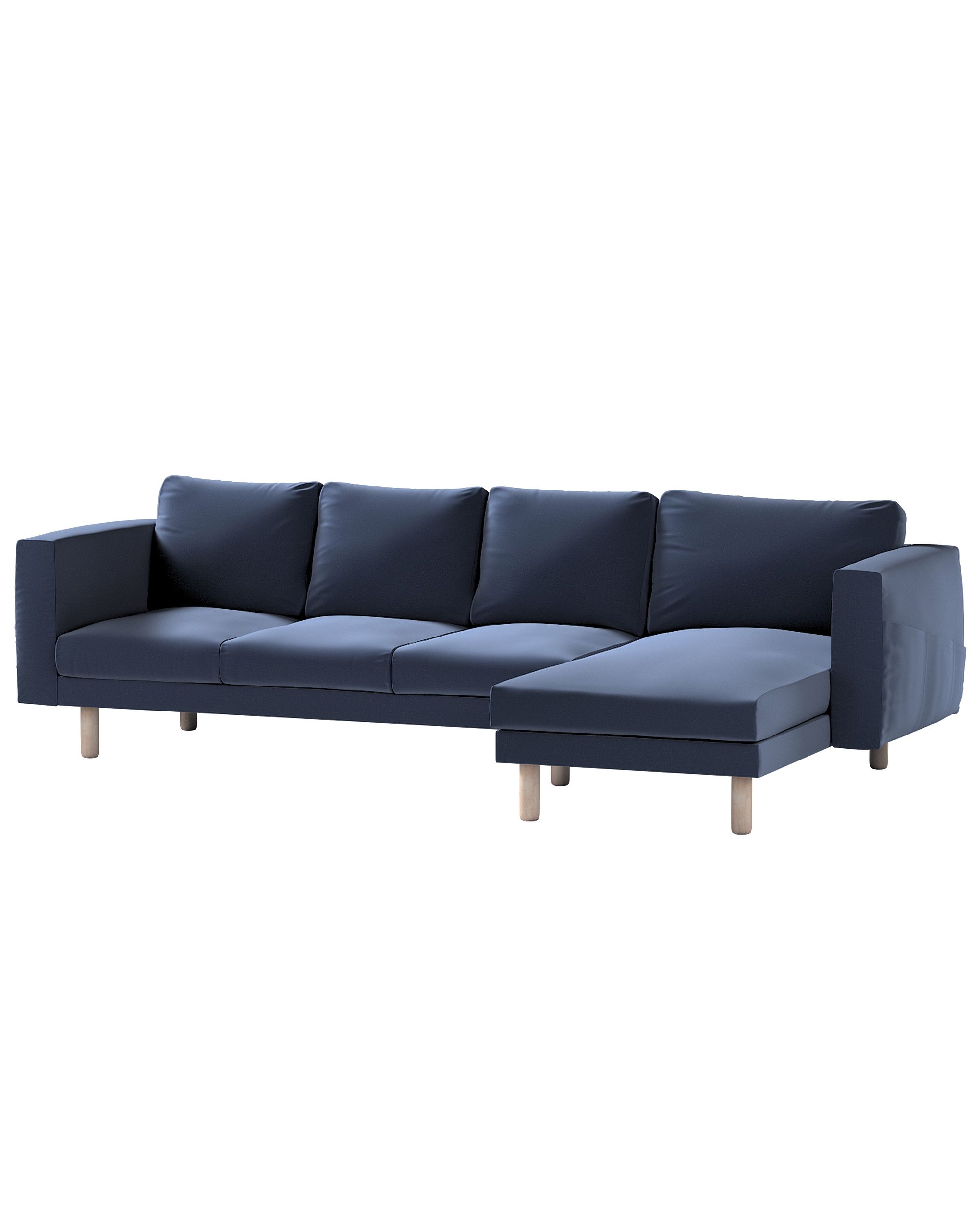 Bezug für Norsborg 4-Sitzer Sofa mit Recamiere Farbe dunkelblau Stoff samt