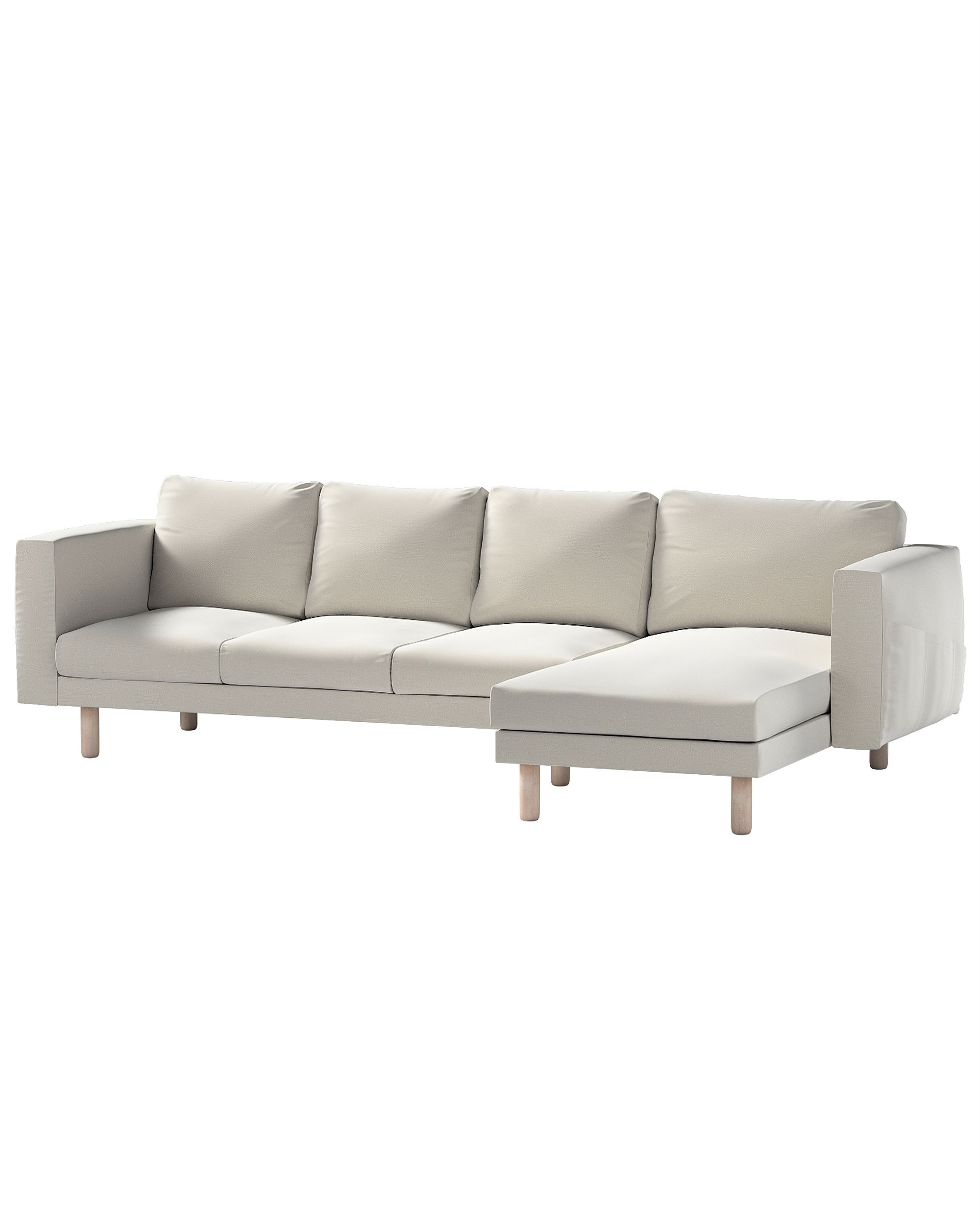 Bezug für Norsborg 4-Sitzer Sofa mit Recamiere Farbe grau Stoff samt
