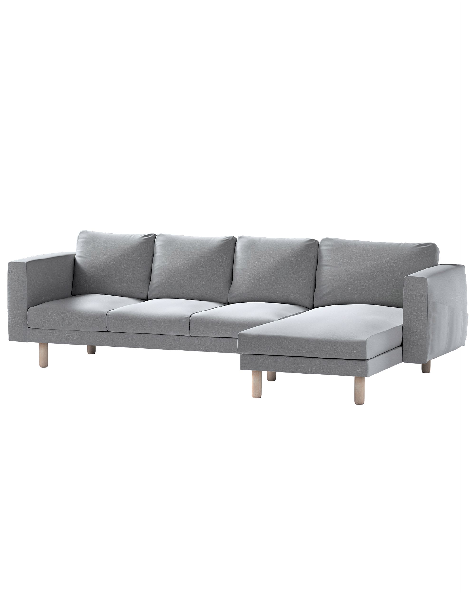 Bezug für Norsborg 4-Sitzer Sofa mit Recamiere Farbe grau Stoff samt