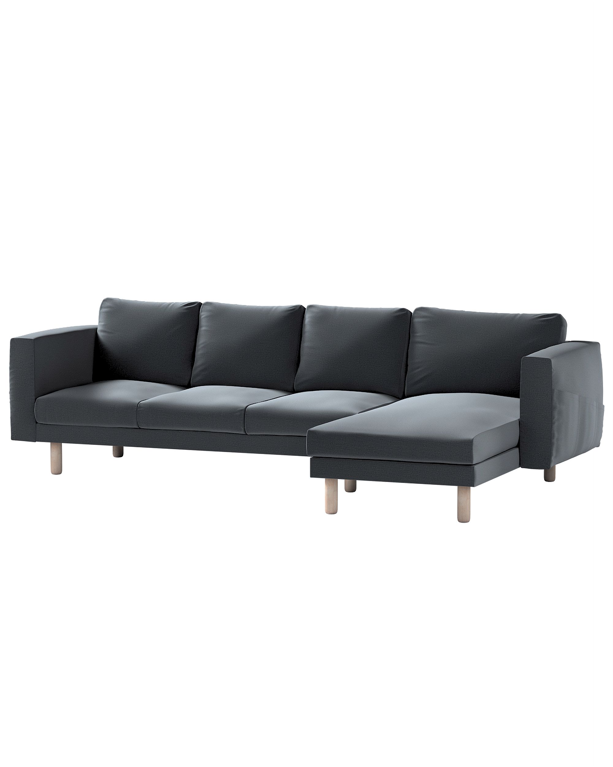 Bezug für Norsborg 4-Sitzer Sofa mit Recamiere Farbe grau Stoff samt