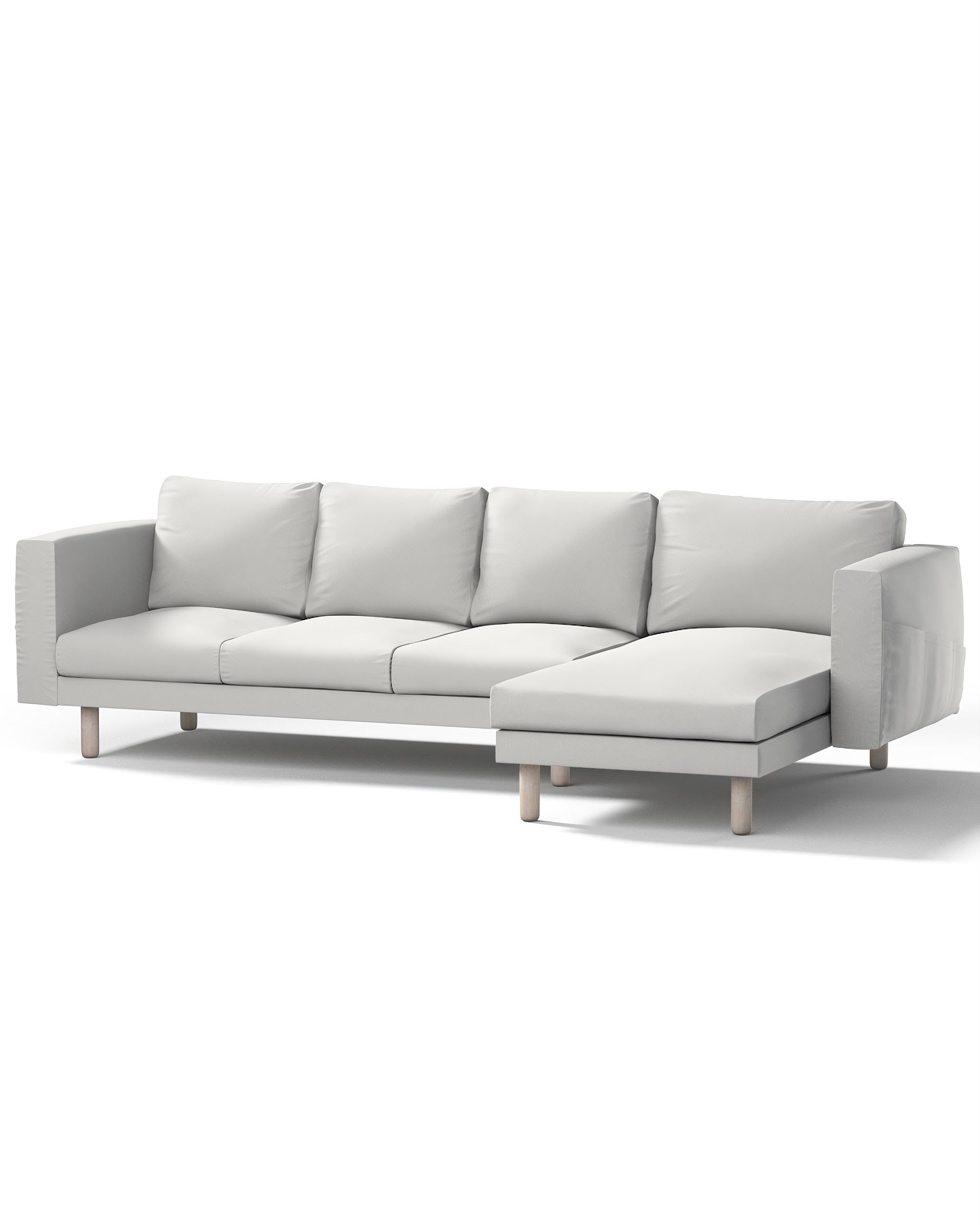 Bezug für Norsborg 4-Sitzer Sofa mit Recamiere Farbe grau Stoff strukturiert