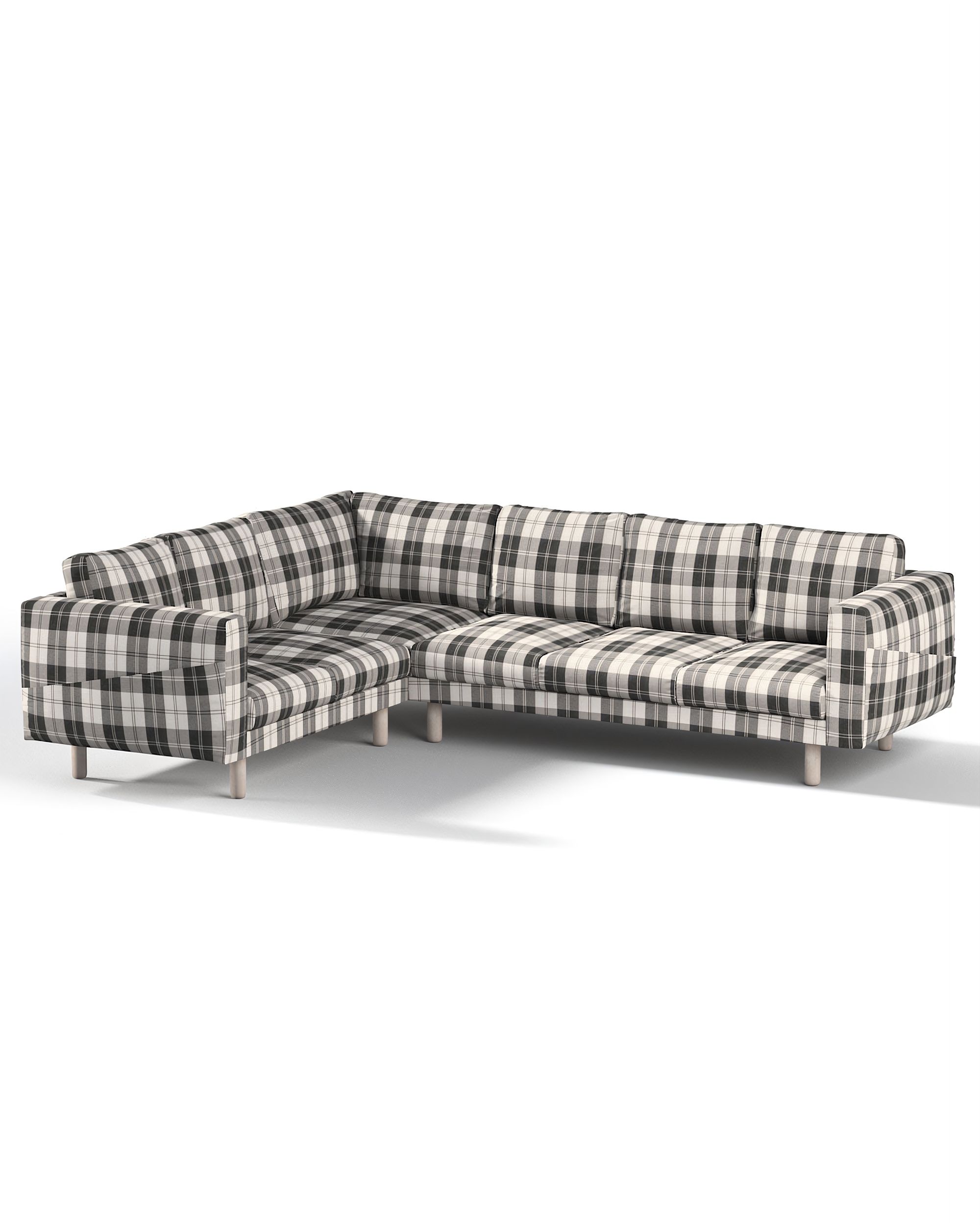 Bezug für Norsborg 5-Sitzer Ecksofa Farbe schwarz Stoff strukturiert, gemustert