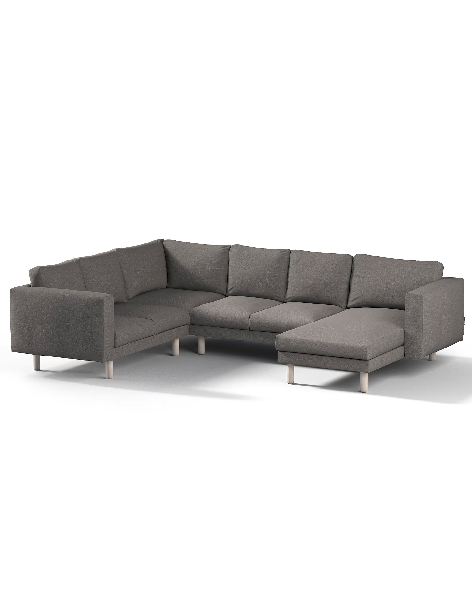 Bezug für Norsborg 5-Sitzer Ecksofa mit Recamiere Farbe grau Stoff strukturiert