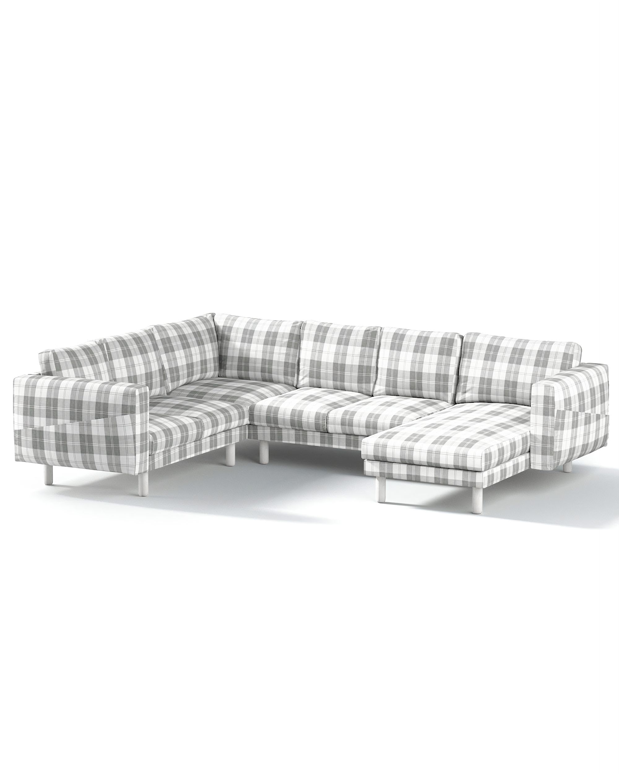 Bezug für Norsborg 5-Sitzer Ecksofa mit Recamiere Farbe grau Stoff strukturiert, gemustert