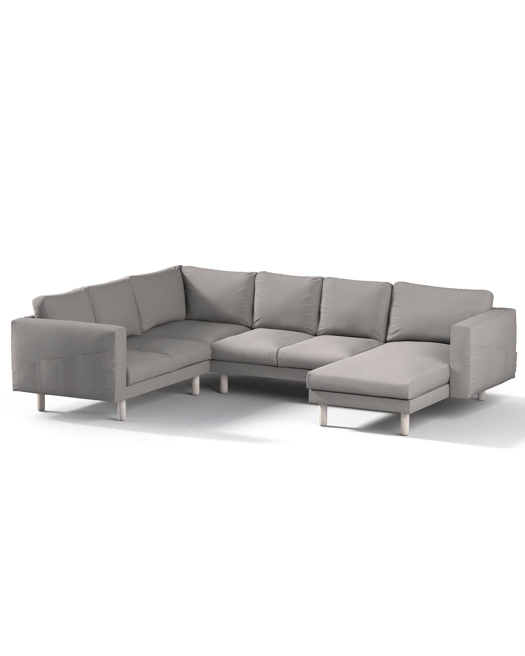 Bezug für Norsborg 5-Sitzer Ecksofa mit Recamiere Farbe grau Stoff strukturiert