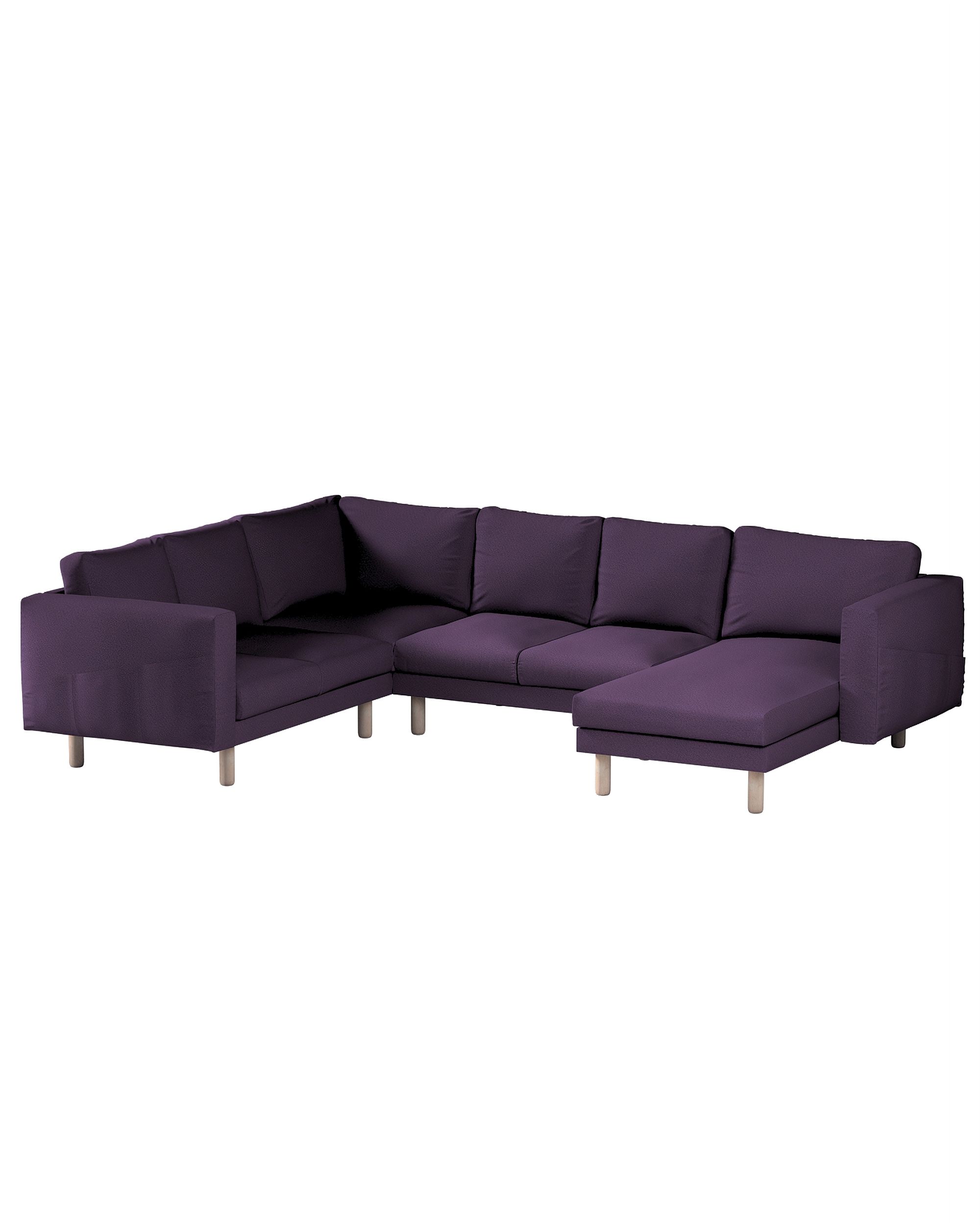 Bezug für Norsborg 5-Sitzer Ecksofa mit Recamiere Farbe violett Stoff strukturiert