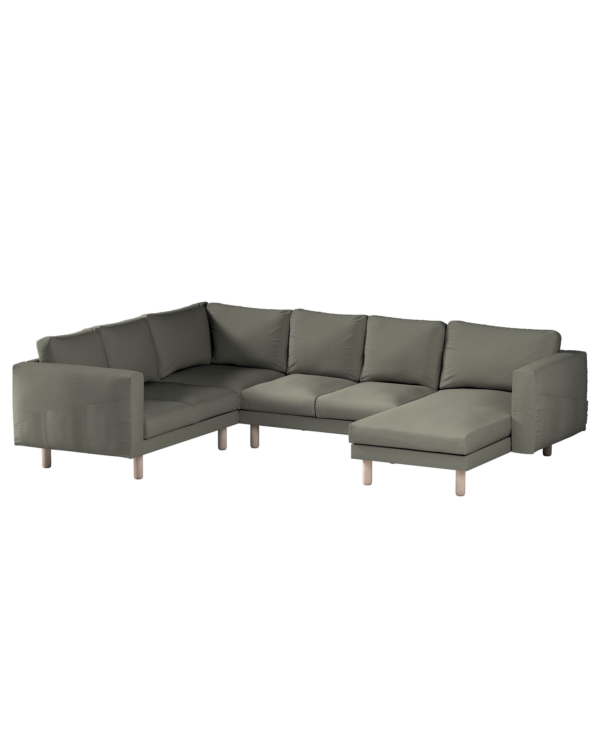 Bezug für Norsborg 5-Sitzer Ecksofa mit Recamiere Farbe grau Stoff strukturiert