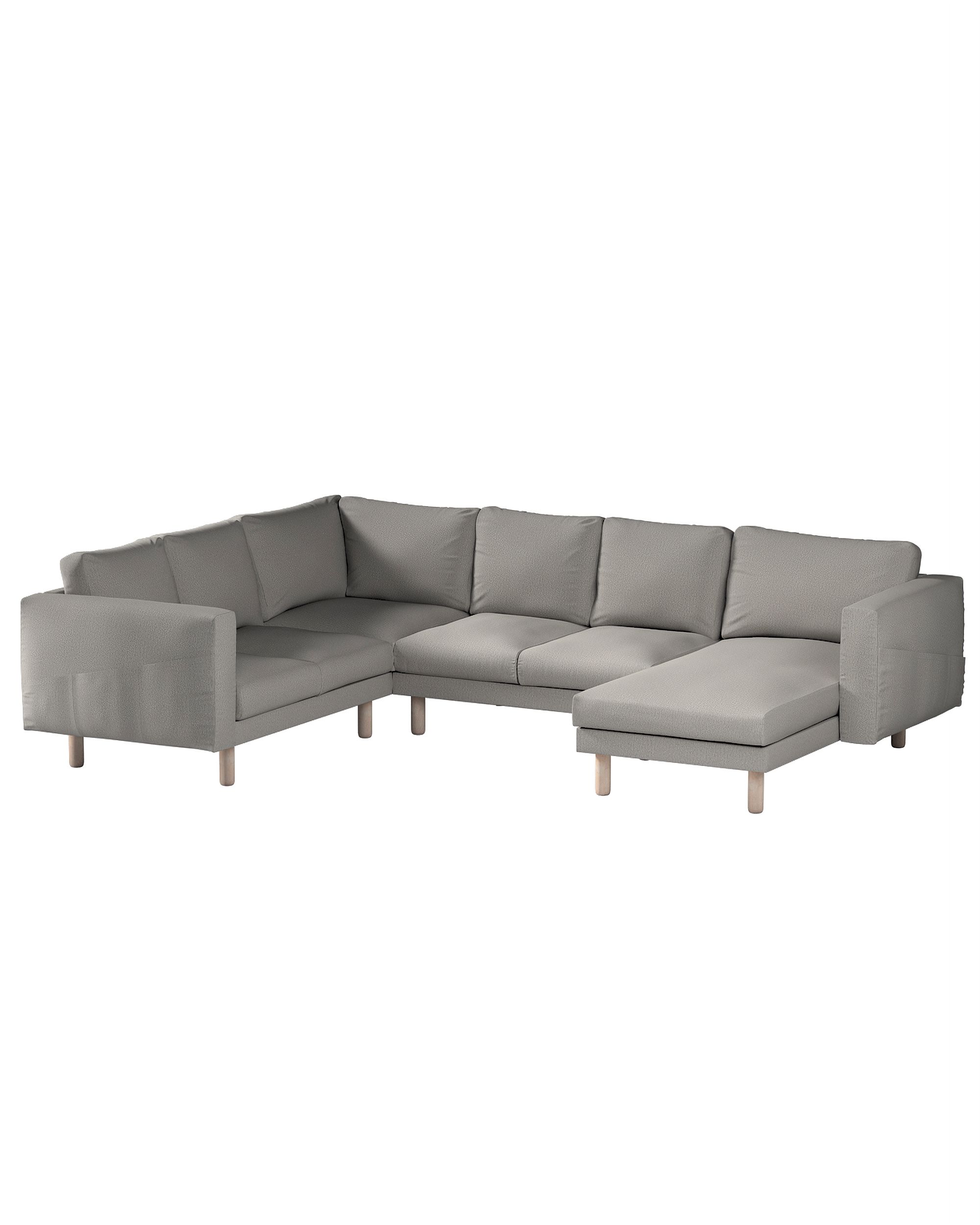 Bezug für Norsborg 5-Sitzer Ecksofa mit Recamiere Farbe grau Stoff strukturiert