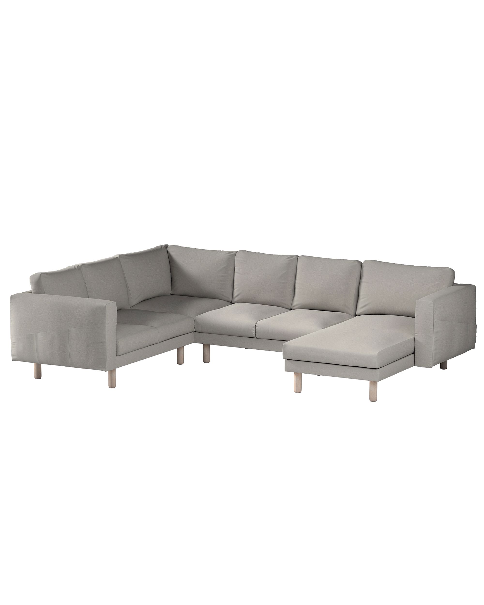 Bezug für Norsborg 5-Sitzer Ecksofa mit Recamiere Farbe grau Stoff strukturiert