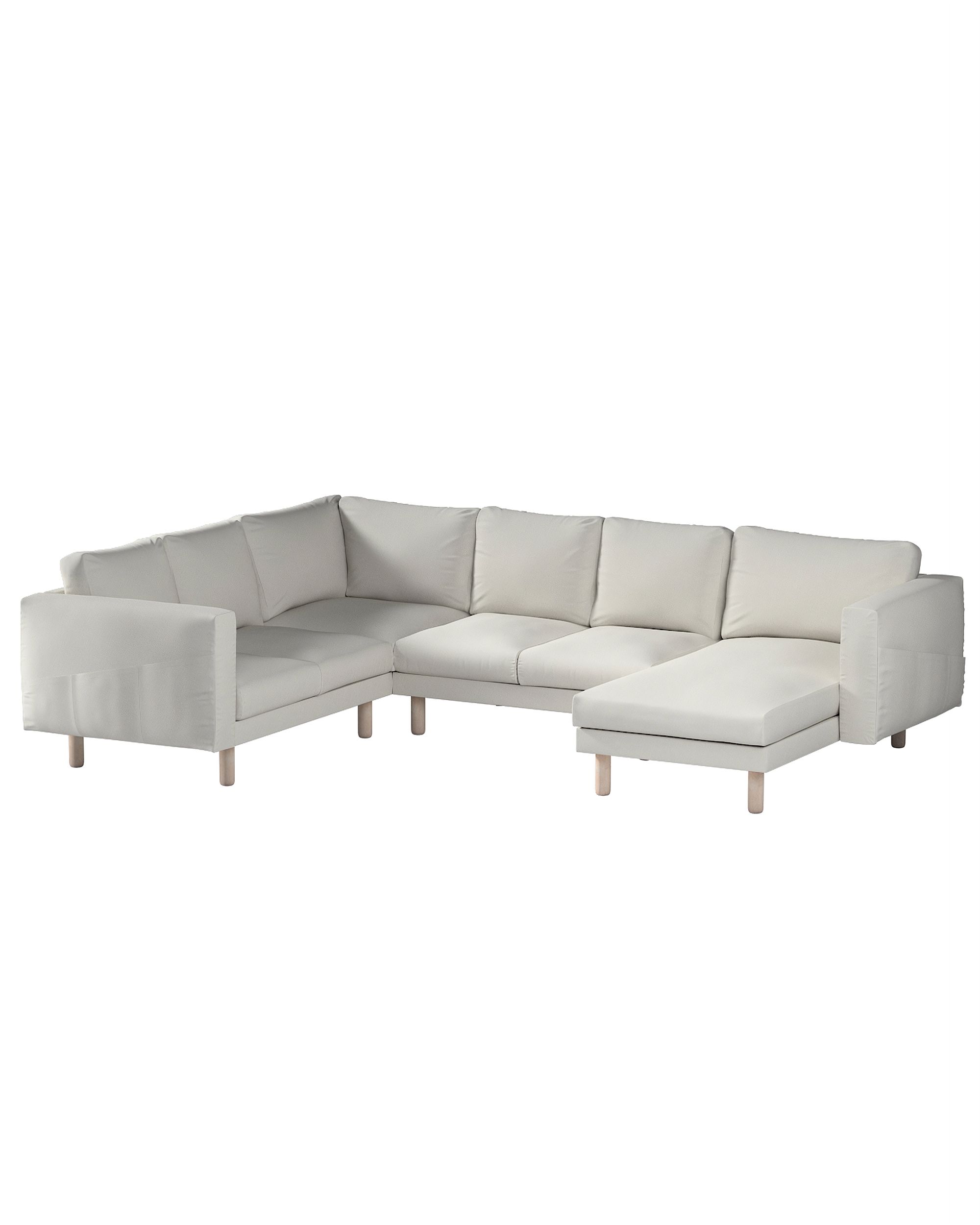 Bezug für Norsborg 5-Sitzer Ecksofa mit Recamiere Farbe grau Stoff strukturiert