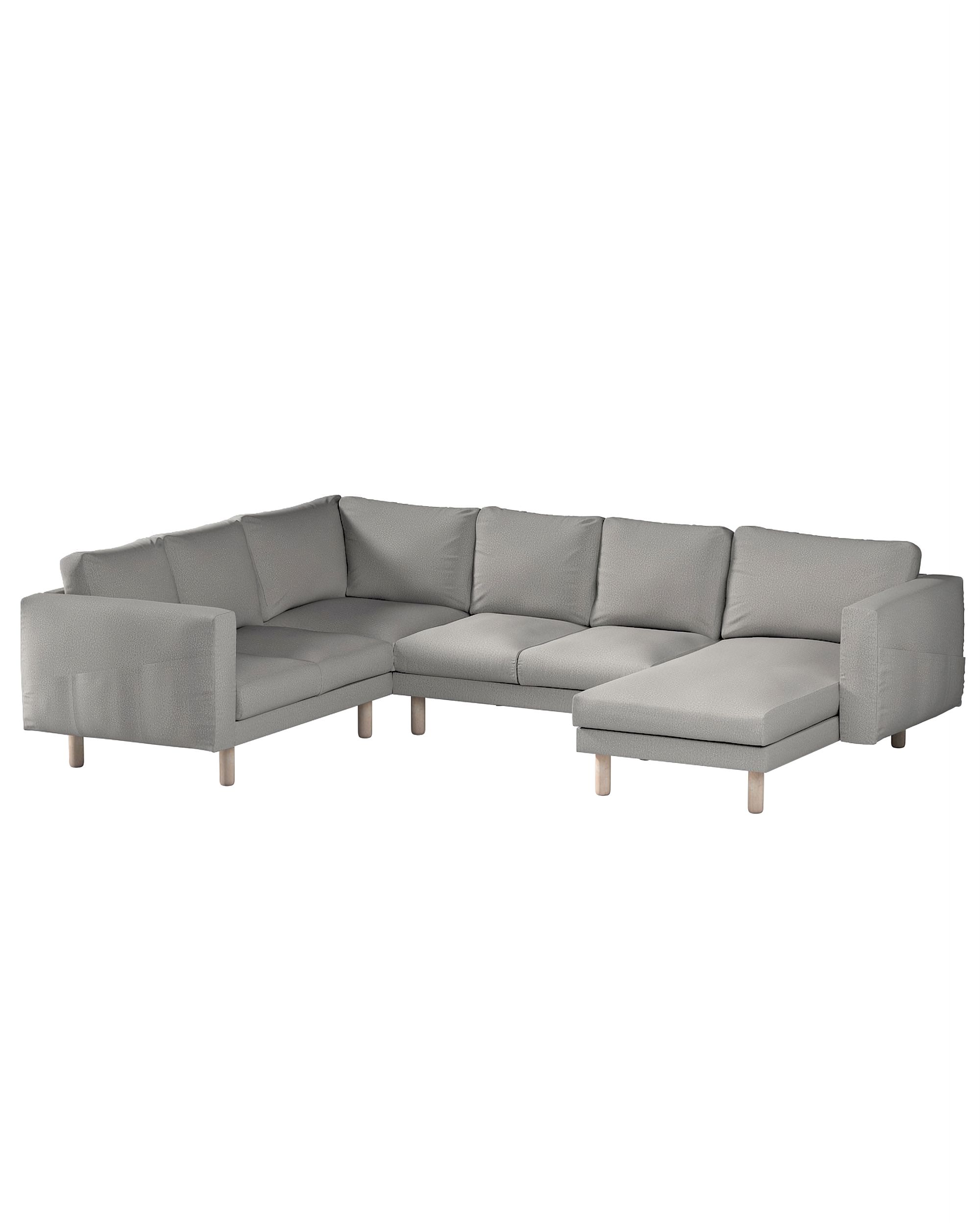 Bezug für Norsborg 5-Sitzer Ecksofa mit Recamiere Farbe grau Stoff strukturiert