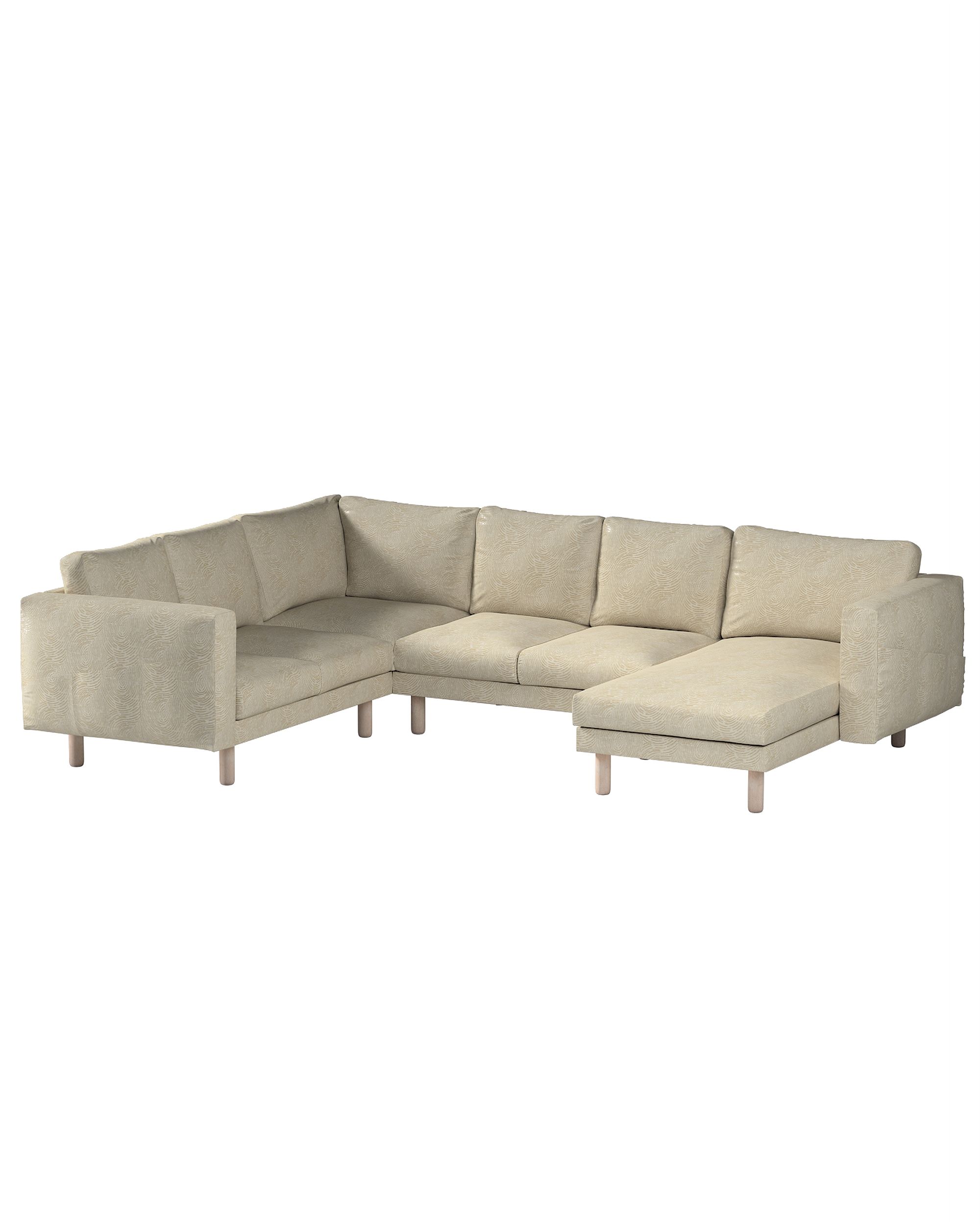 Bezug für Norsborg 5-Sitzer Ecksofa mit Recamiere Farbe beige Stoff glänzend, strukturiert, gemustert