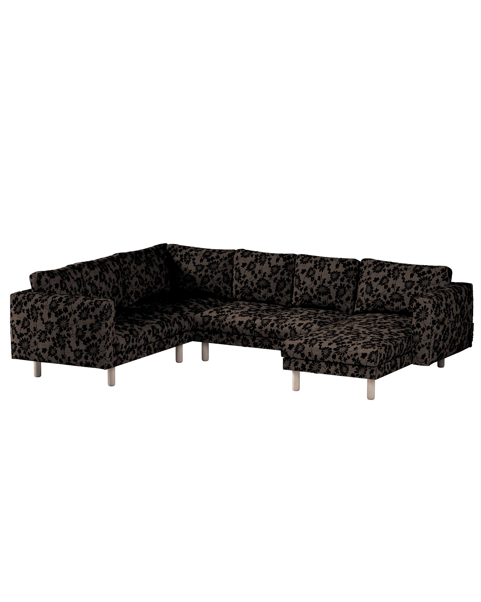 Bezug für Norsborg 5-Sitzer Ecksofa mit Recamiere Farbe braun Stoff strukturiert, gemustert