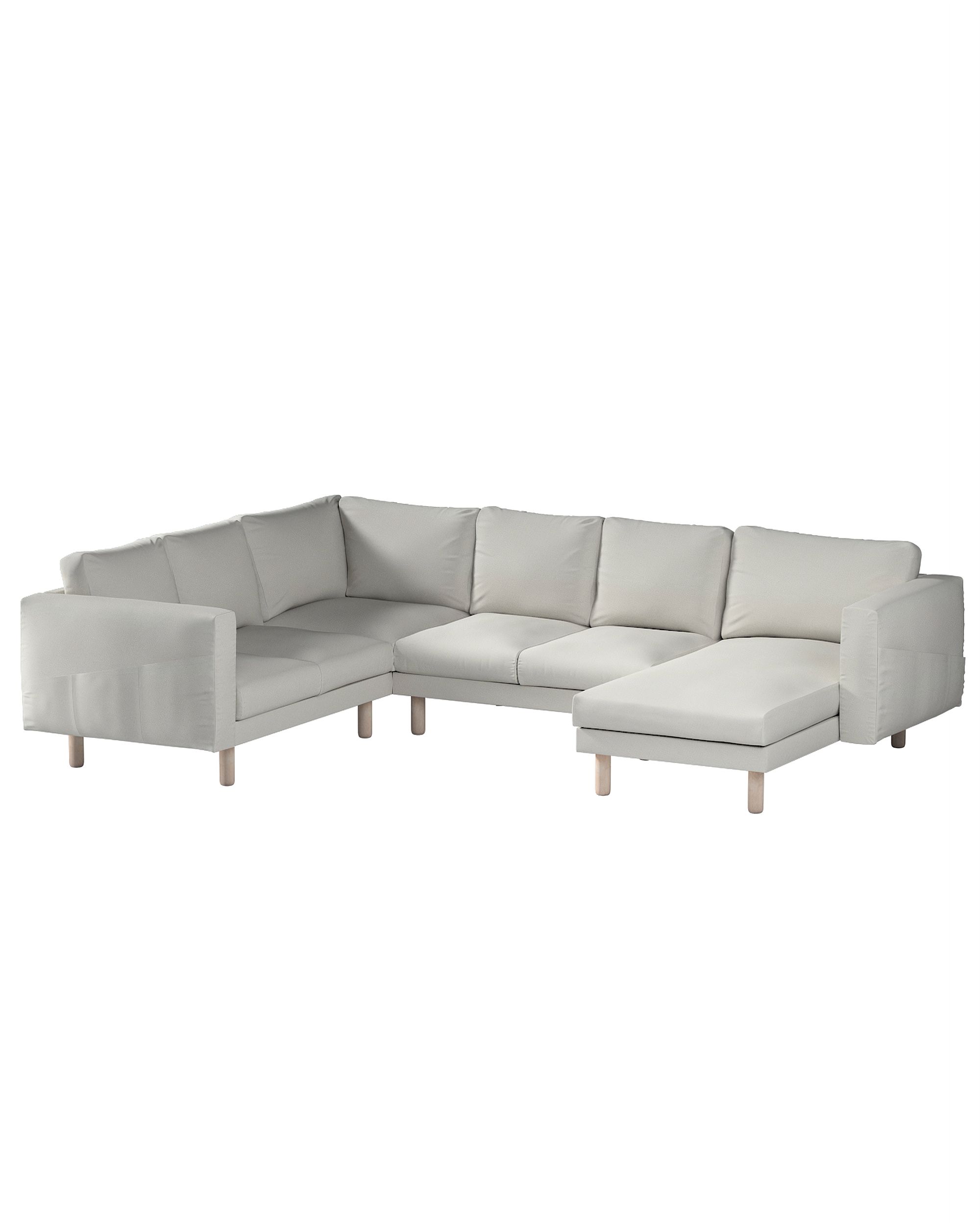 Bezug für Norsborg 5-Sitzer Ecksofa mit Recamiere Farbe grau Stoff glänzend, strukturiert, samt
