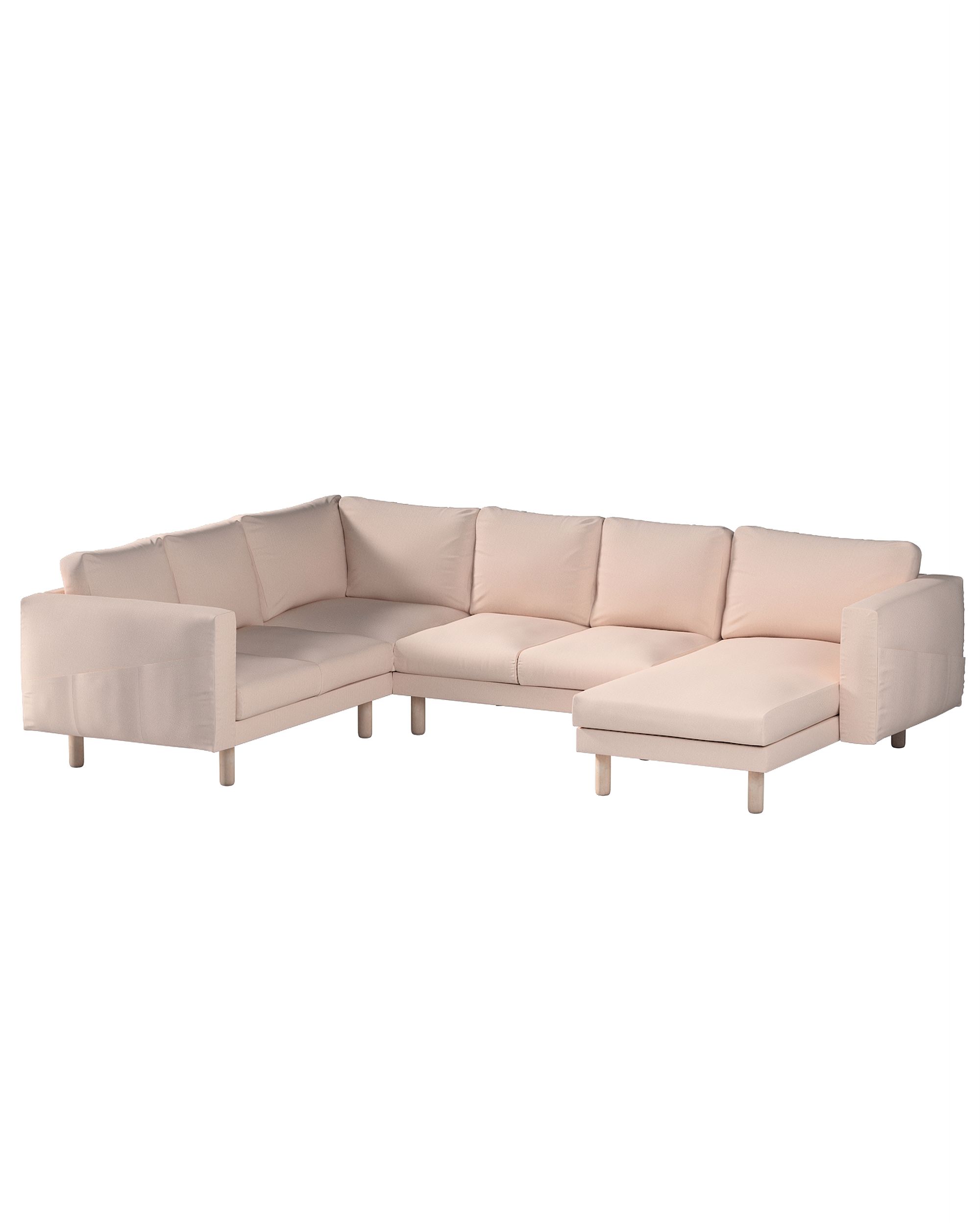 Bezug für Norsborg 5-Sitzer Ecksofa mit Recamiere Farbe rosa Stoff strukturiert