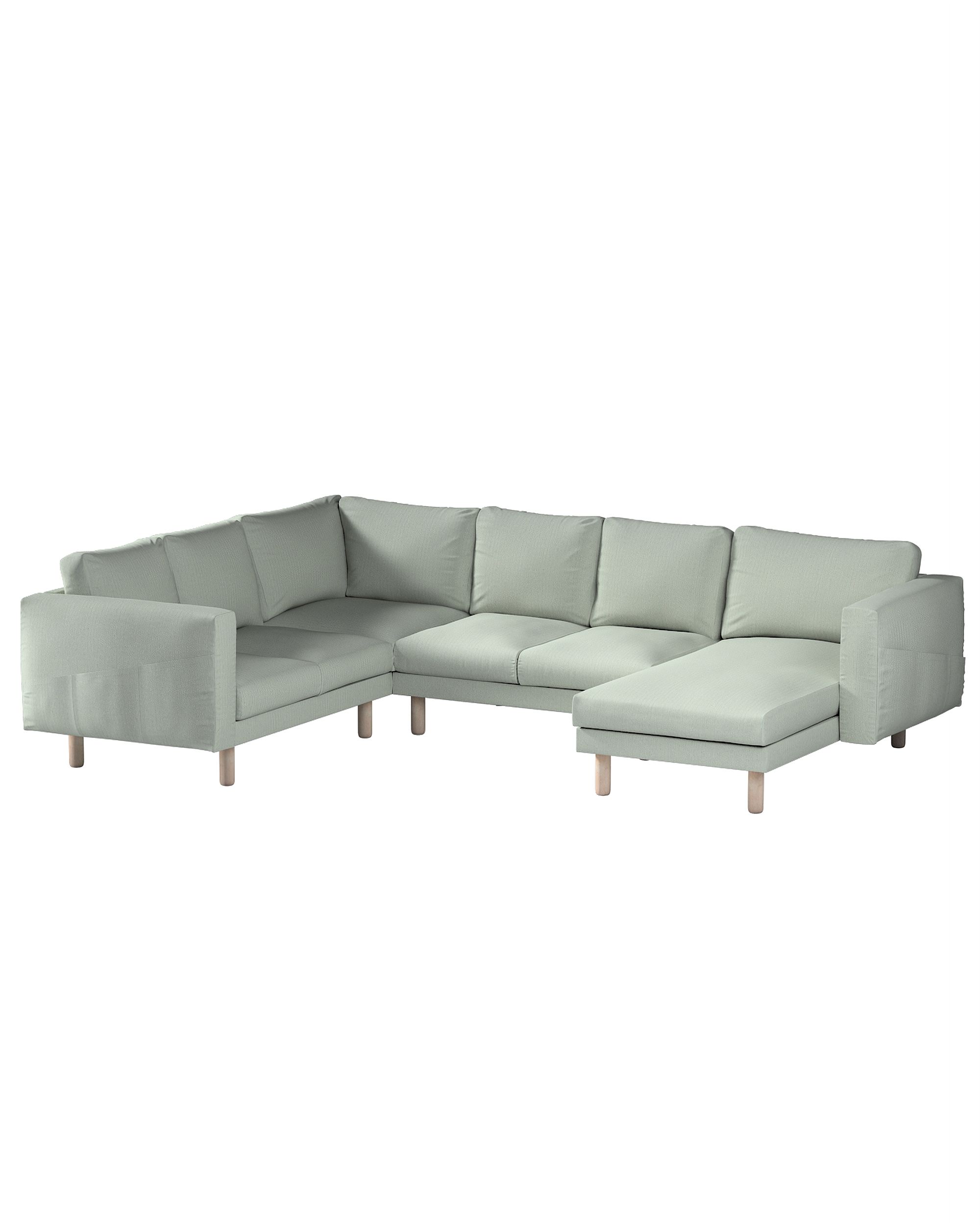 Bezug für Norsborg 5-Sitzer Ecksofa mit Recamiere Farbe blau Stoff strukturiert