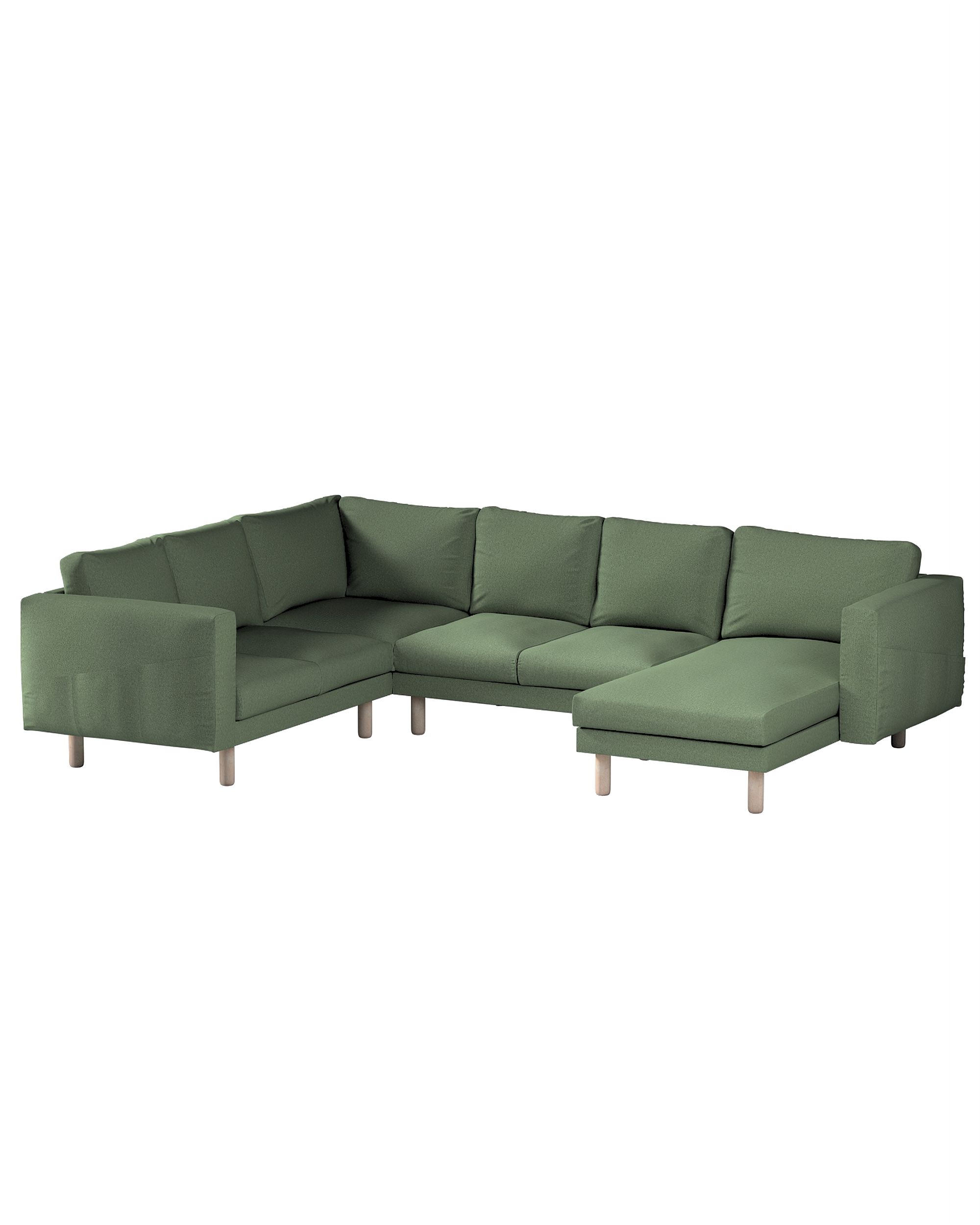 Bezug für Norsborg 5-Sitzer Ecksofa mit Recamiere Farbe grün Stoff strukturiert