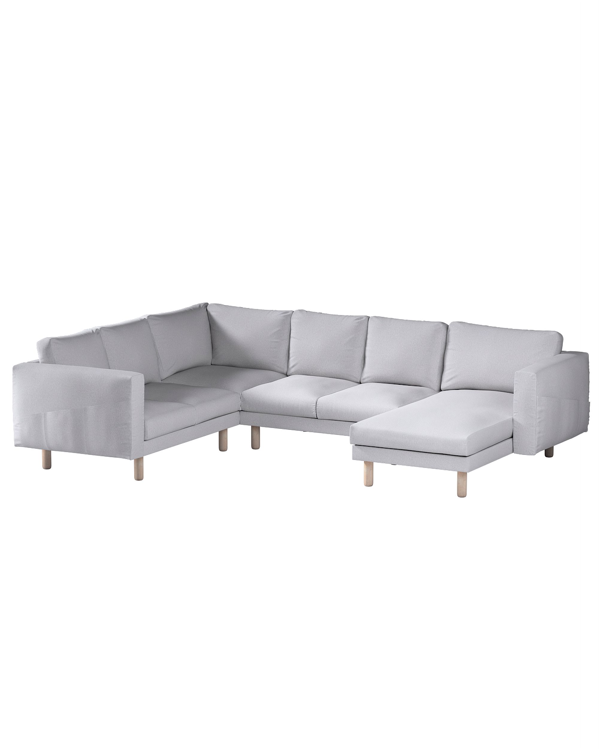 Bezug für Norsborg 5-Sitzer Ecksofa mit Recamiere Farbe grau Stoff strukturiert