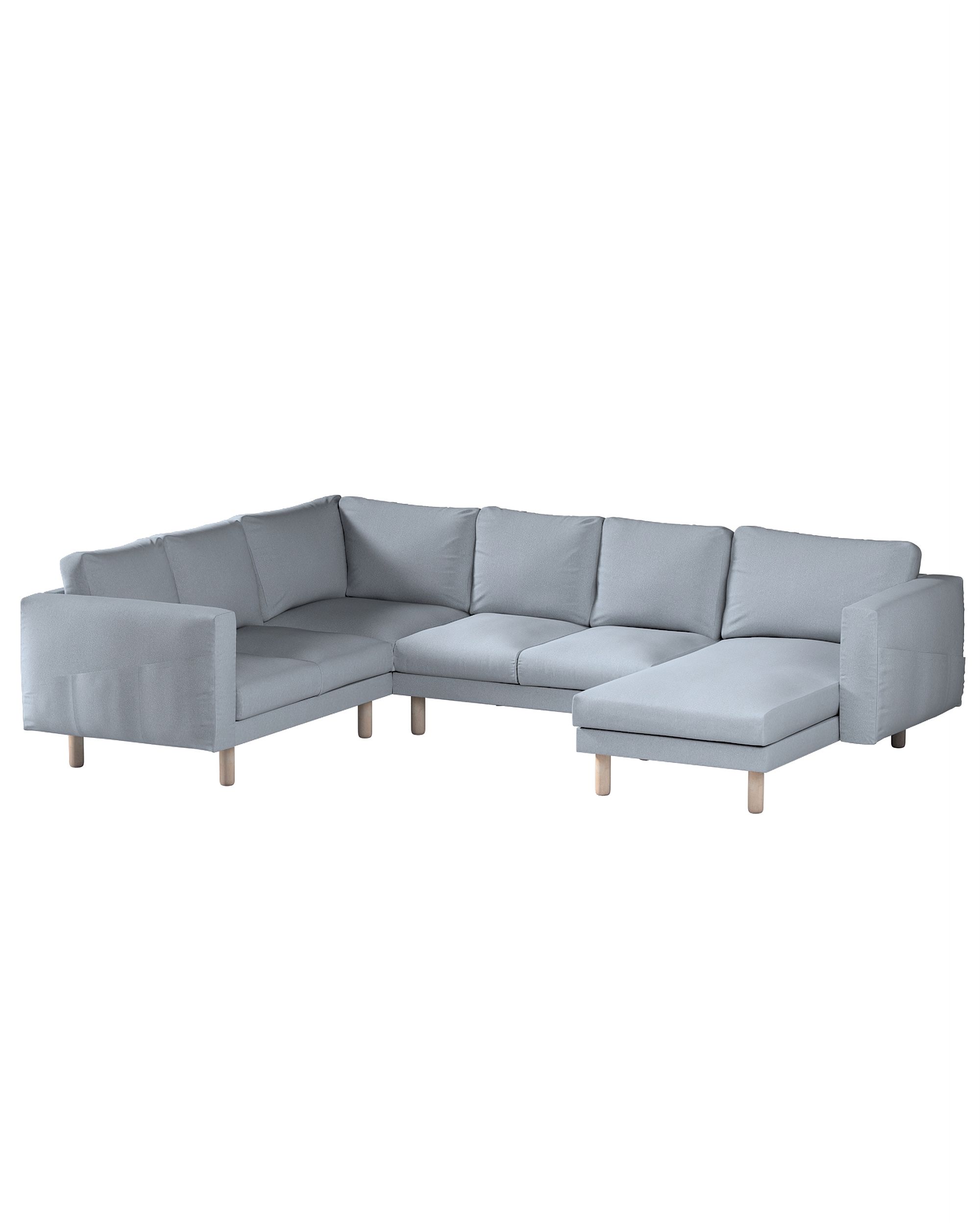 Bezug für Norsborg 5-Sitzer Ecksofa mit Recamiere Farbe blau Stoff strukturiert